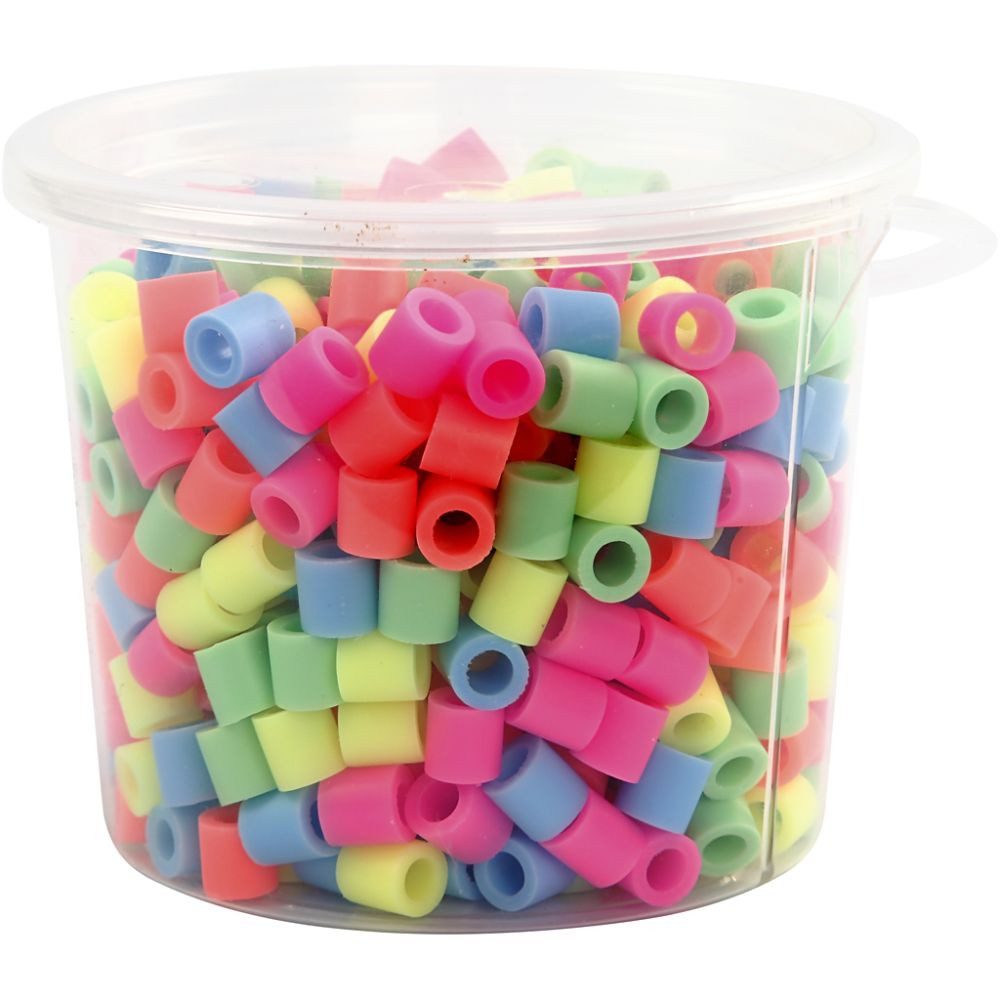 NABBI Bügelperlen Nabbi® Jumbo Beads Bügelperlen im Eimer, Ø 10mm, 550 Stk., Pastell Mix