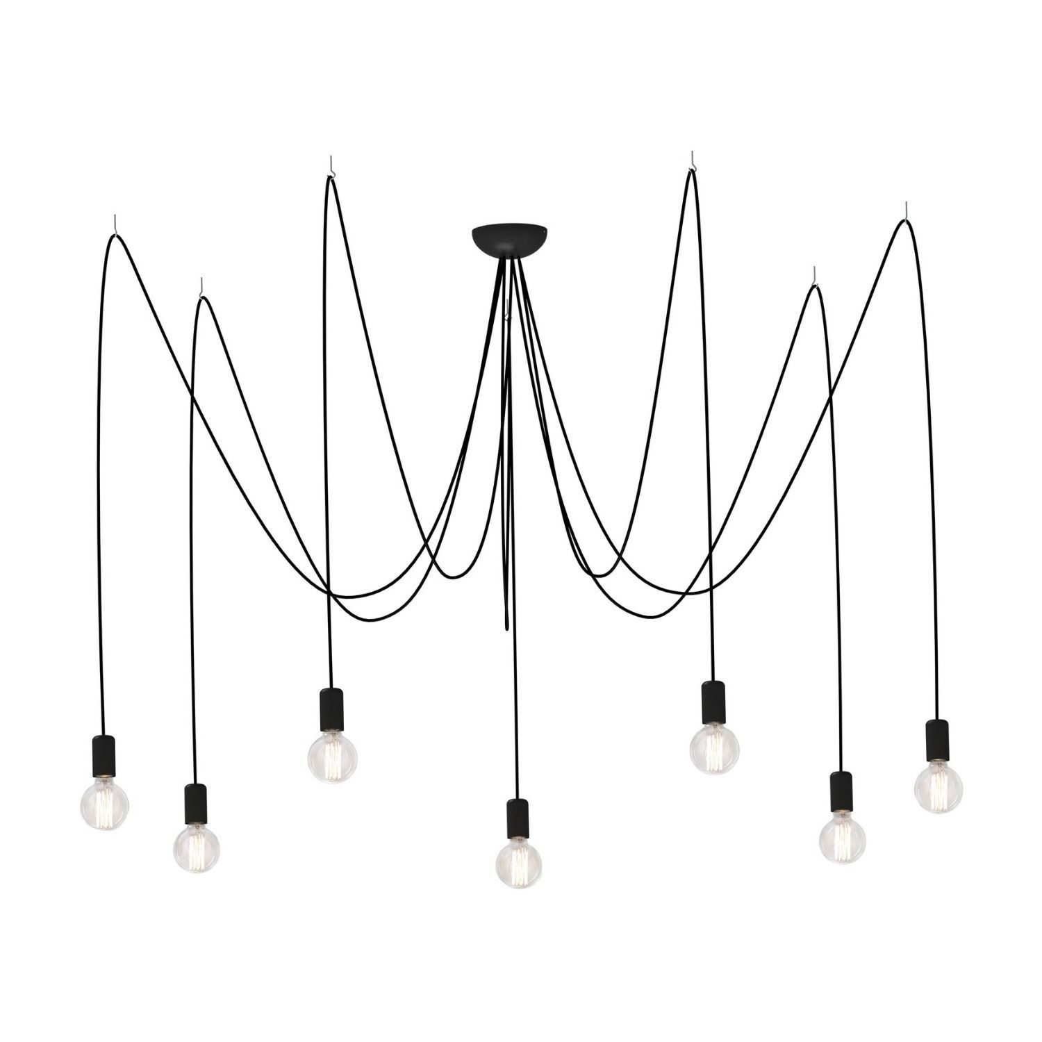 Licht-Erlebnisse Pendelleuchte SPIDER, ohne Leuchtmittel, Hängelampe Schwarz dekorativ E27 Vintage Design Esstisch
