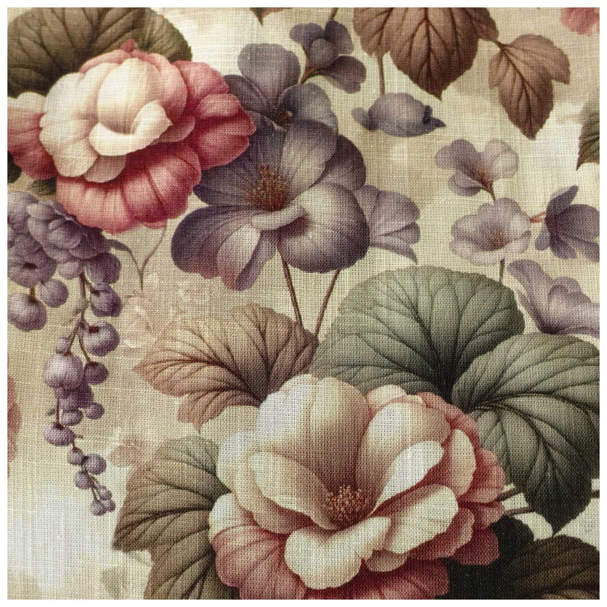 maDDma Stoff Viskose Leinen Stoff Blumen ab 0,5m x 1,43m Kleiderstoff Sommer, Blumen 2