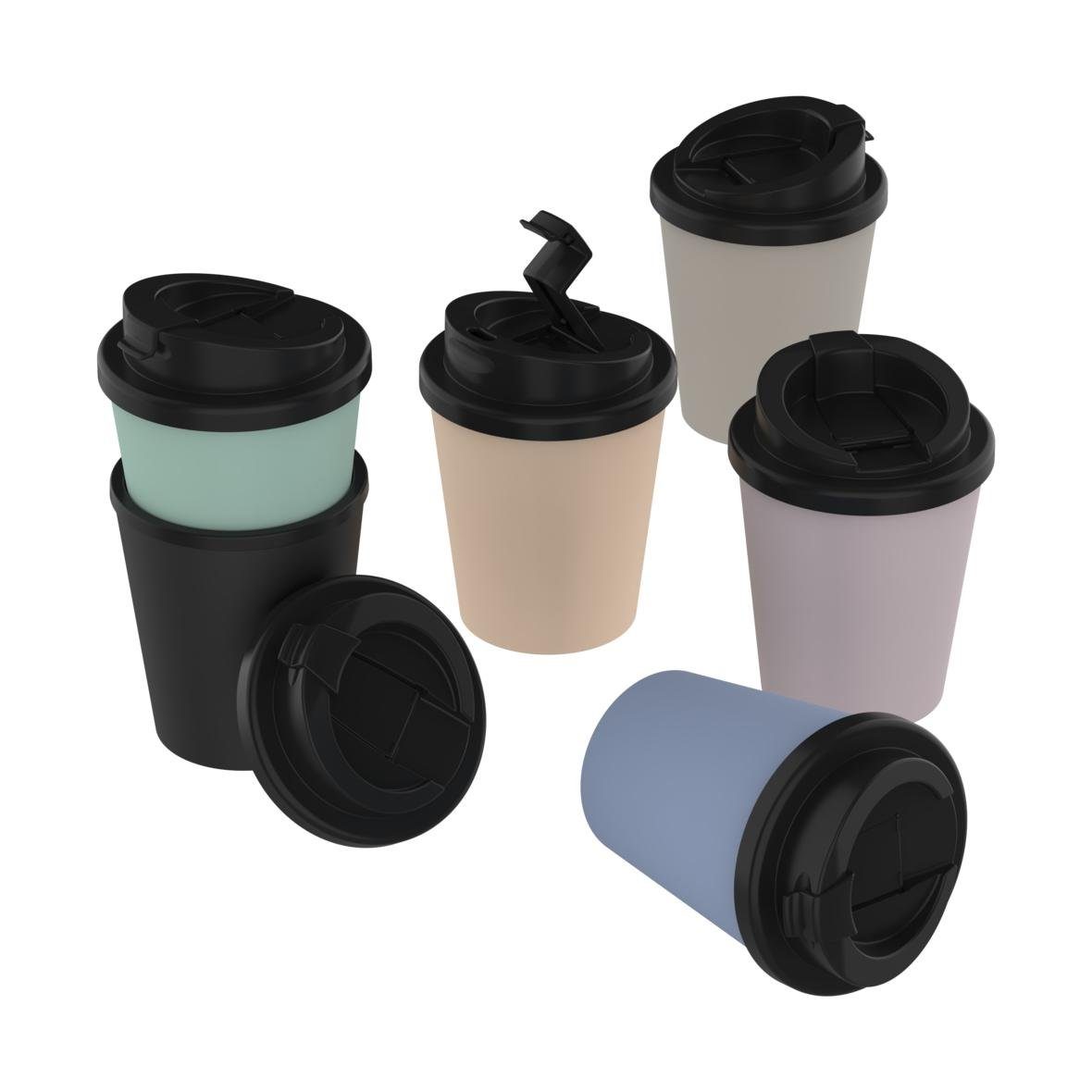 elasto Thermobecher 250 ml Kaffeebecher To Go doppelt isoliert für unterwegs, Made in Germany, BPA-frei, 100% recyclebar, Heißgetränke, Teebecher