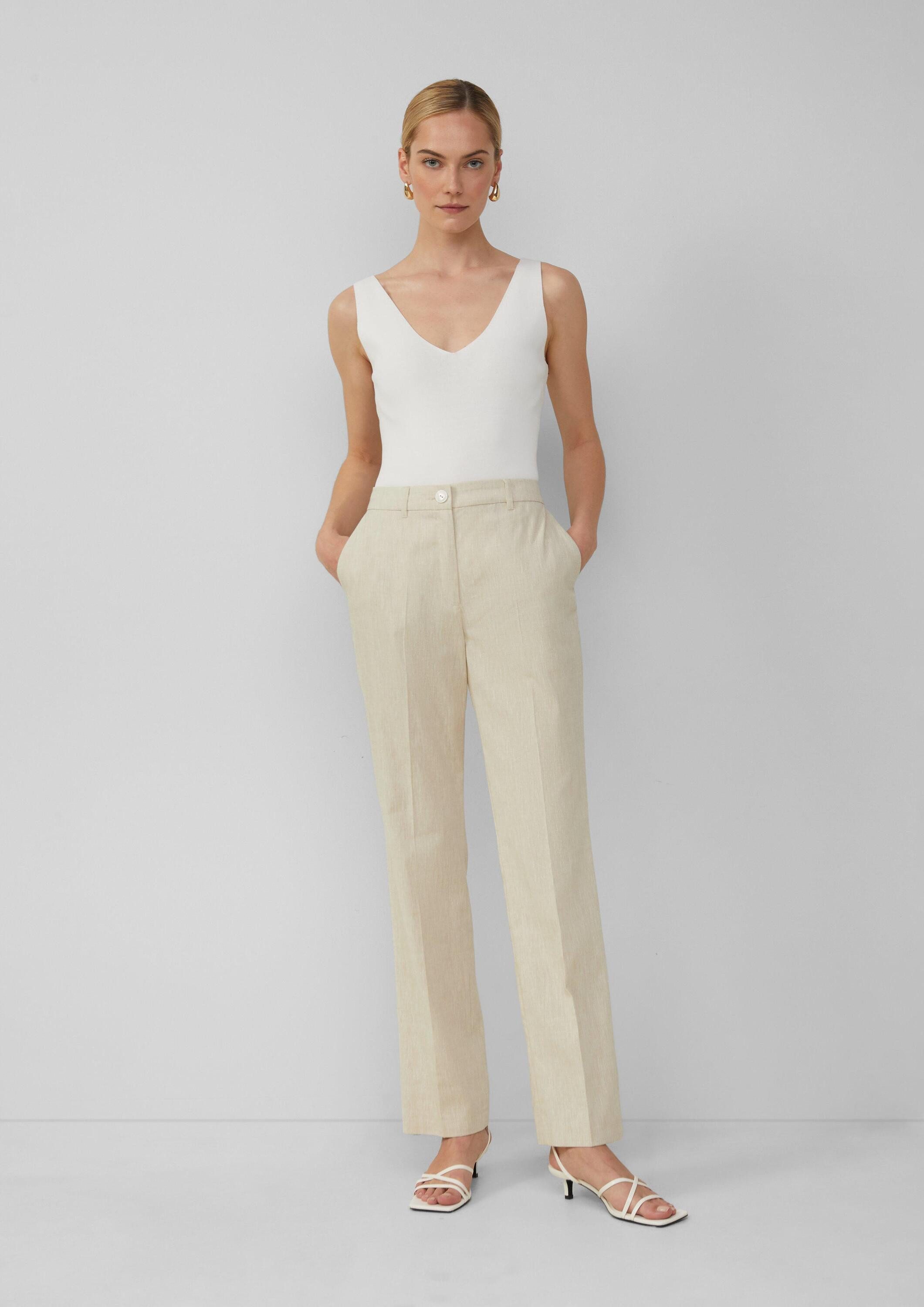 s.Oliver Chinos Hose Melierte Straight-Leg-Hose aus Baumwollmix günstig online kaufen