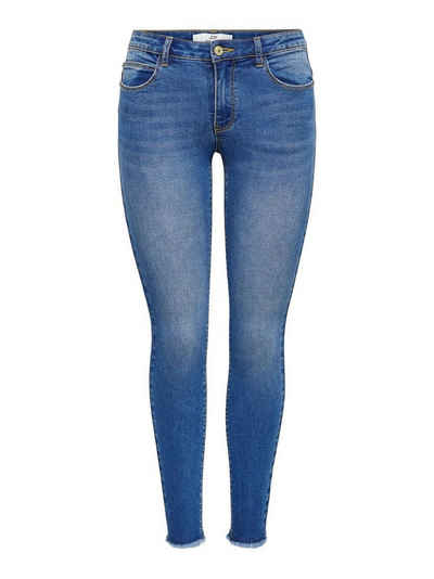 JACQUELINE de YONG Skinny-fit-Jeans »JDY Damen Skinny Jeans Stretch JDYSONJA Ankle Denim Hose mit Fransen« (1-tlg) 3382 in Blau