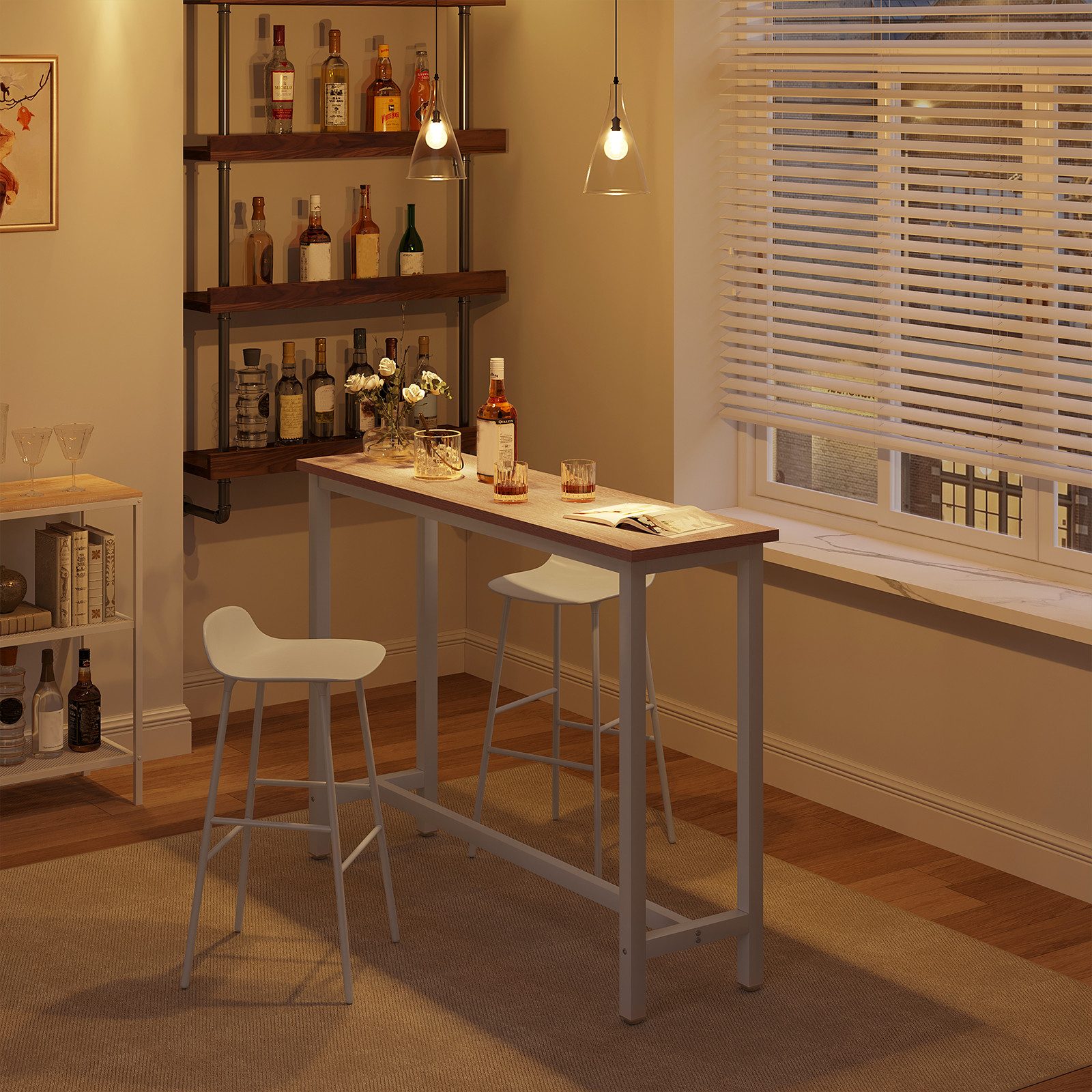 Woltu Bartisch (1-St), Metallgestell, Tischplatte aus MDF, 140x40x100cm günstig online kaufen