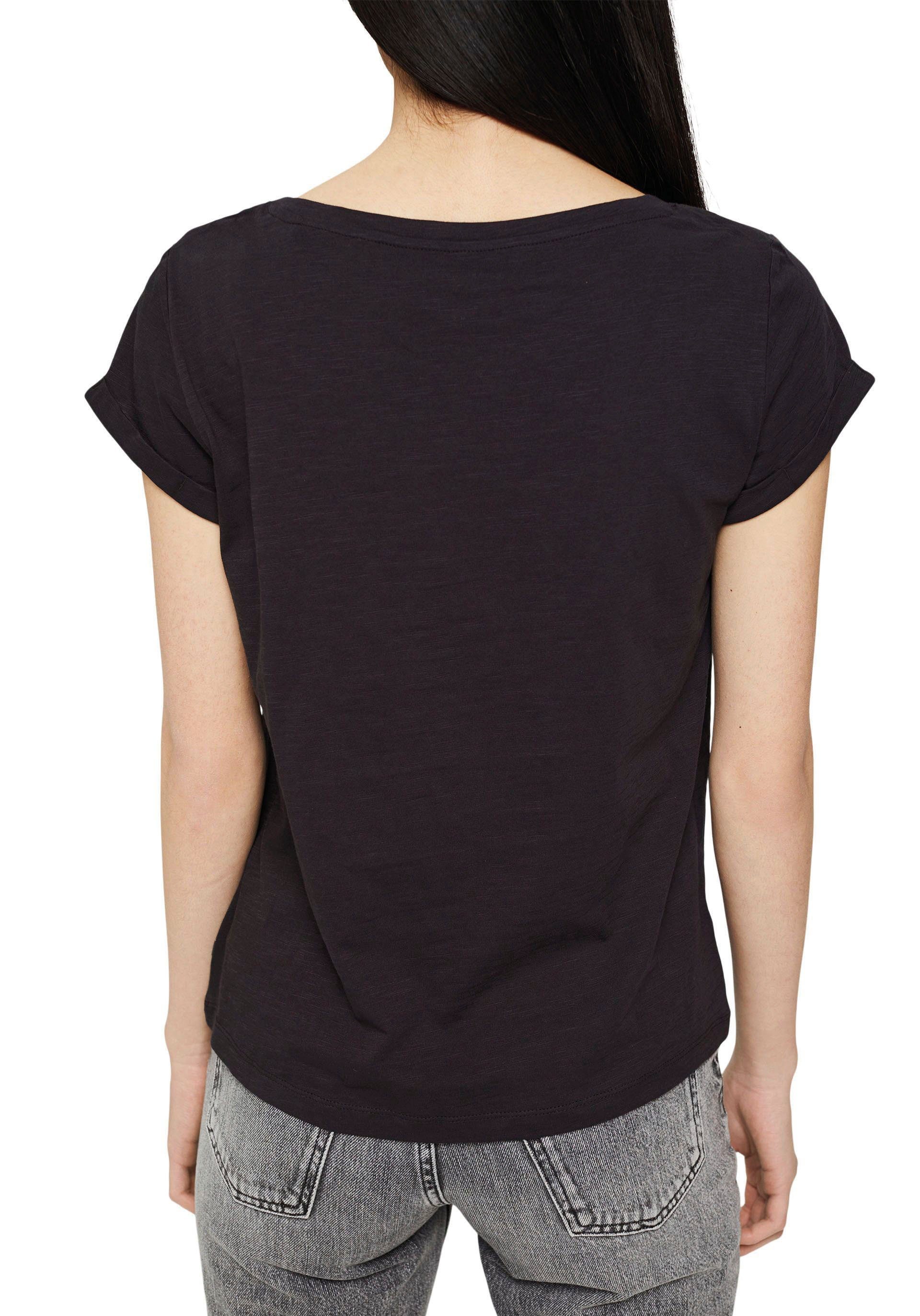 Damen Shirts edc by Esprit T-Shirt mit Flammgarn gearbeitet