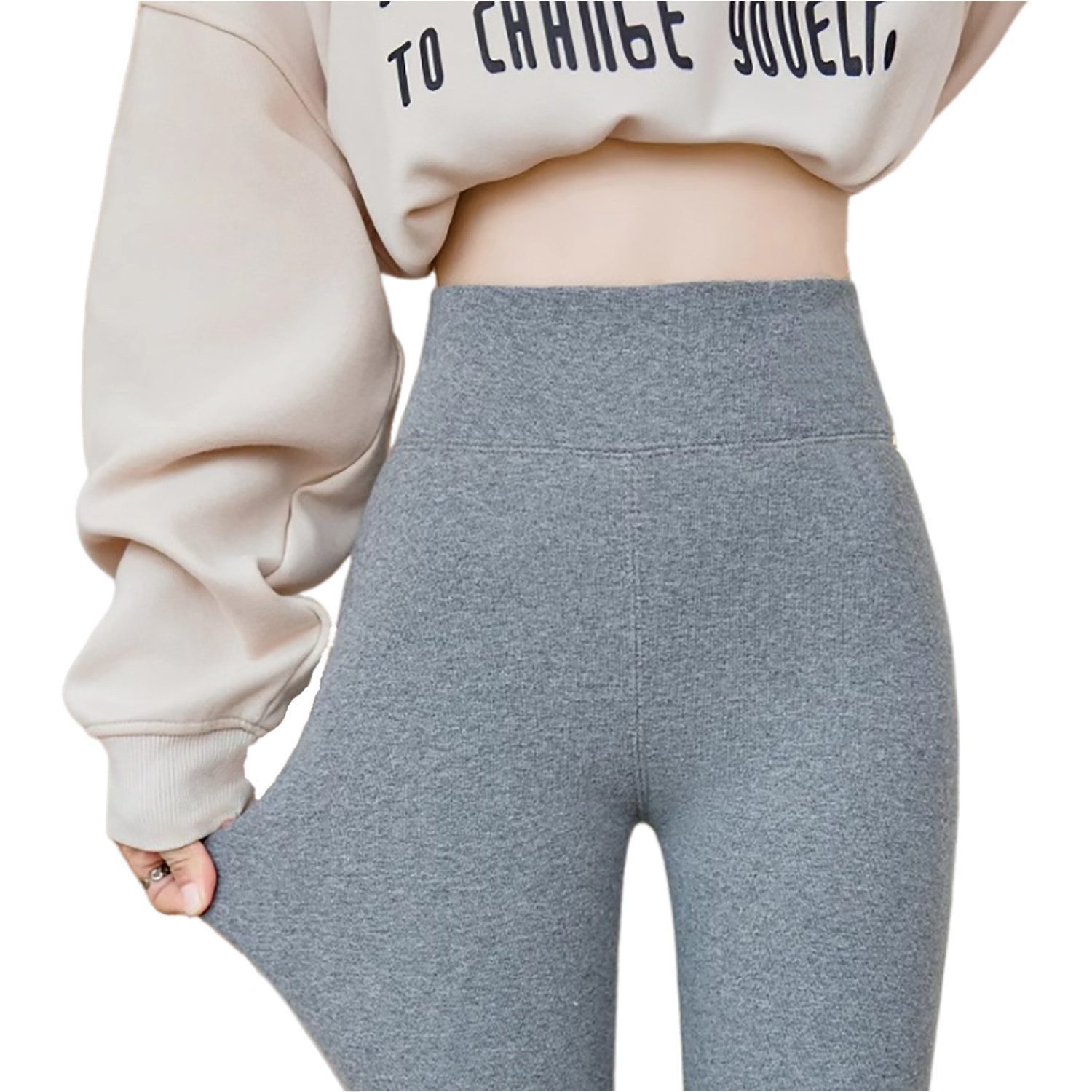 Refttenw Thermoleggings Verdickt Stretch-Hose Gefütterte Highwaist günstig online kaufen