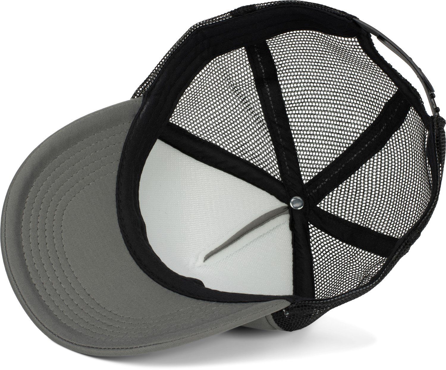 styleBREAKER Trucker 5-Panel Cap Mesh (1-St) Cap Grau-Schwarz