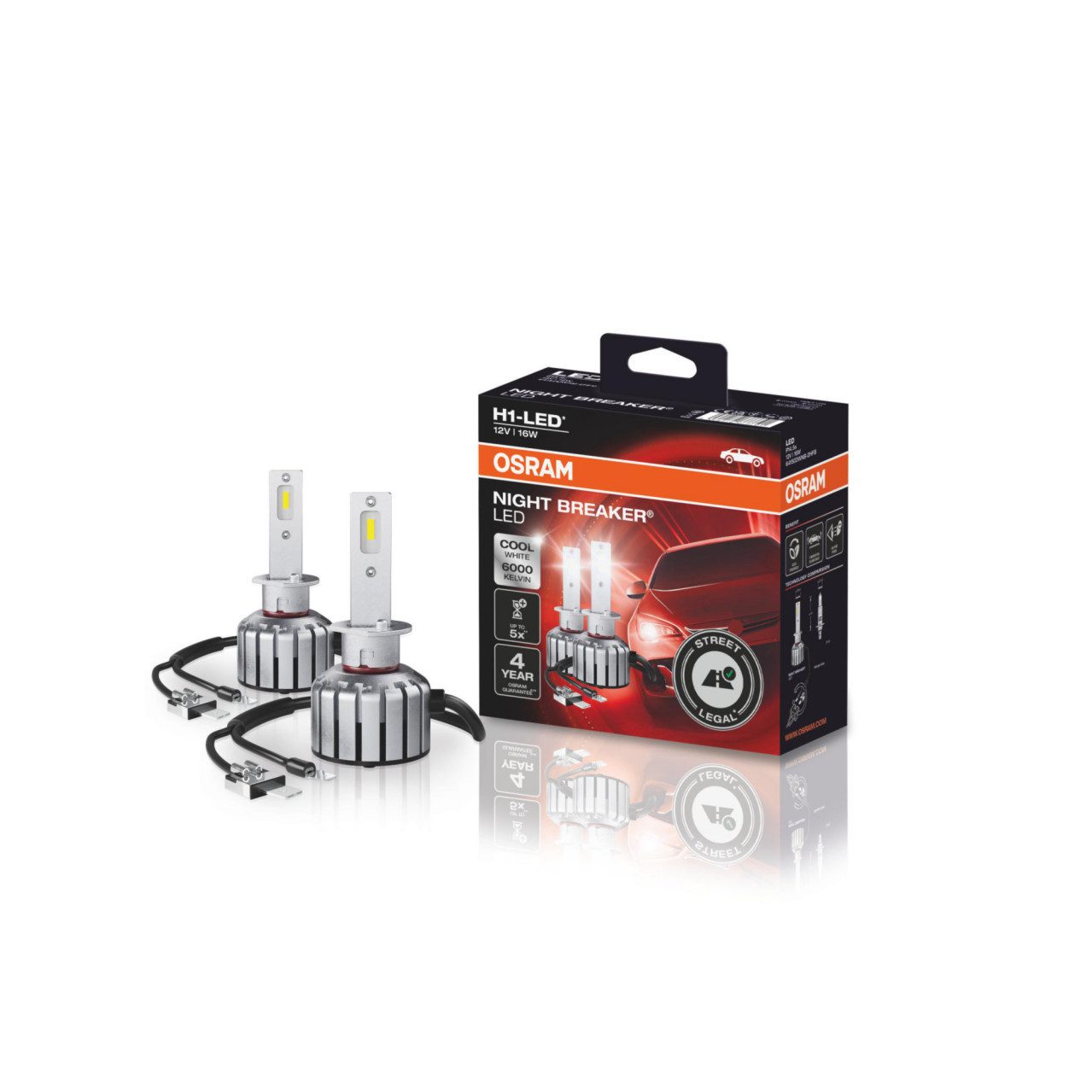 Osram KFZ-Ersatzleuchte Osram Scheinwerferlampe H1 Night Breaker LED 2