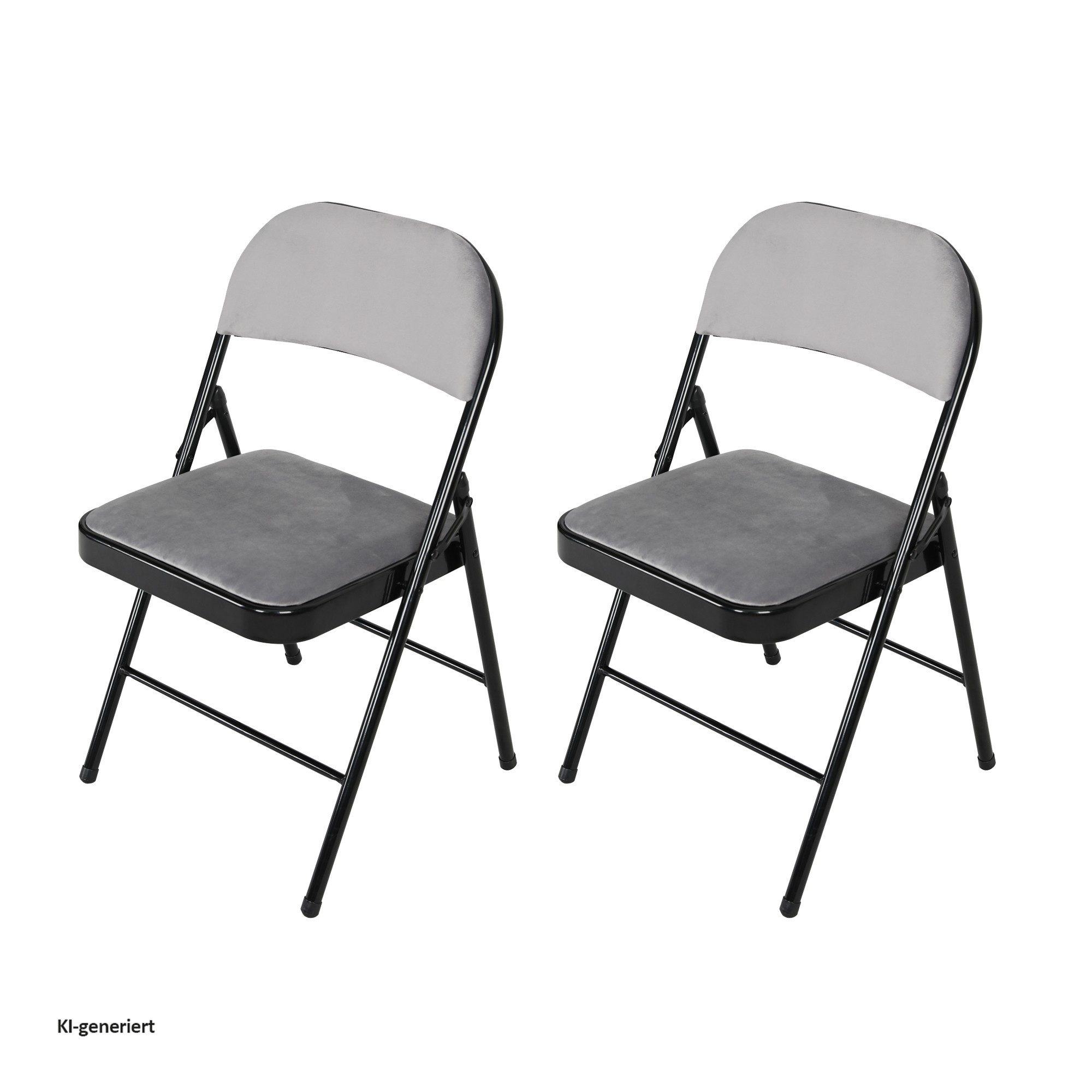 HTI-Living Klappstuhl Klappstuhl Wedigo Velvet Grau 2er-Set (Set, 2 St), Gästestuhl Familienfeiern Firmenveranstaltungen