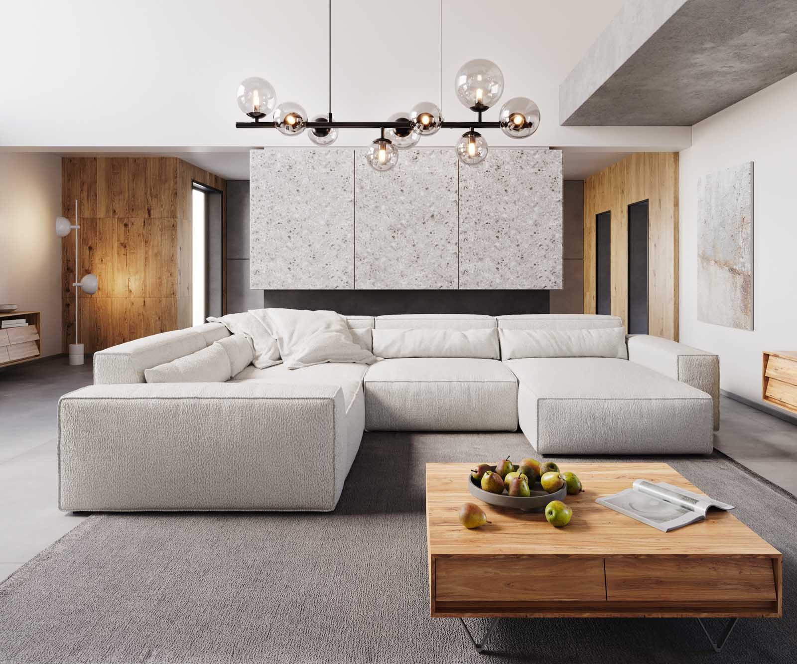 DELIFE Big-Sofa Sirpio, XL Bouclé Creme-Weiß günstig online kaufen