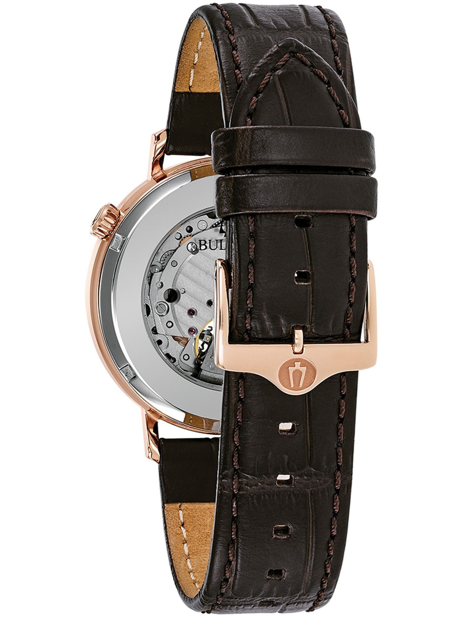 Bulova Quarzuhr 97A136 97A136, BULOVA 97A136 Classic Aerojet Uhr Herrenuhr Leder Braun