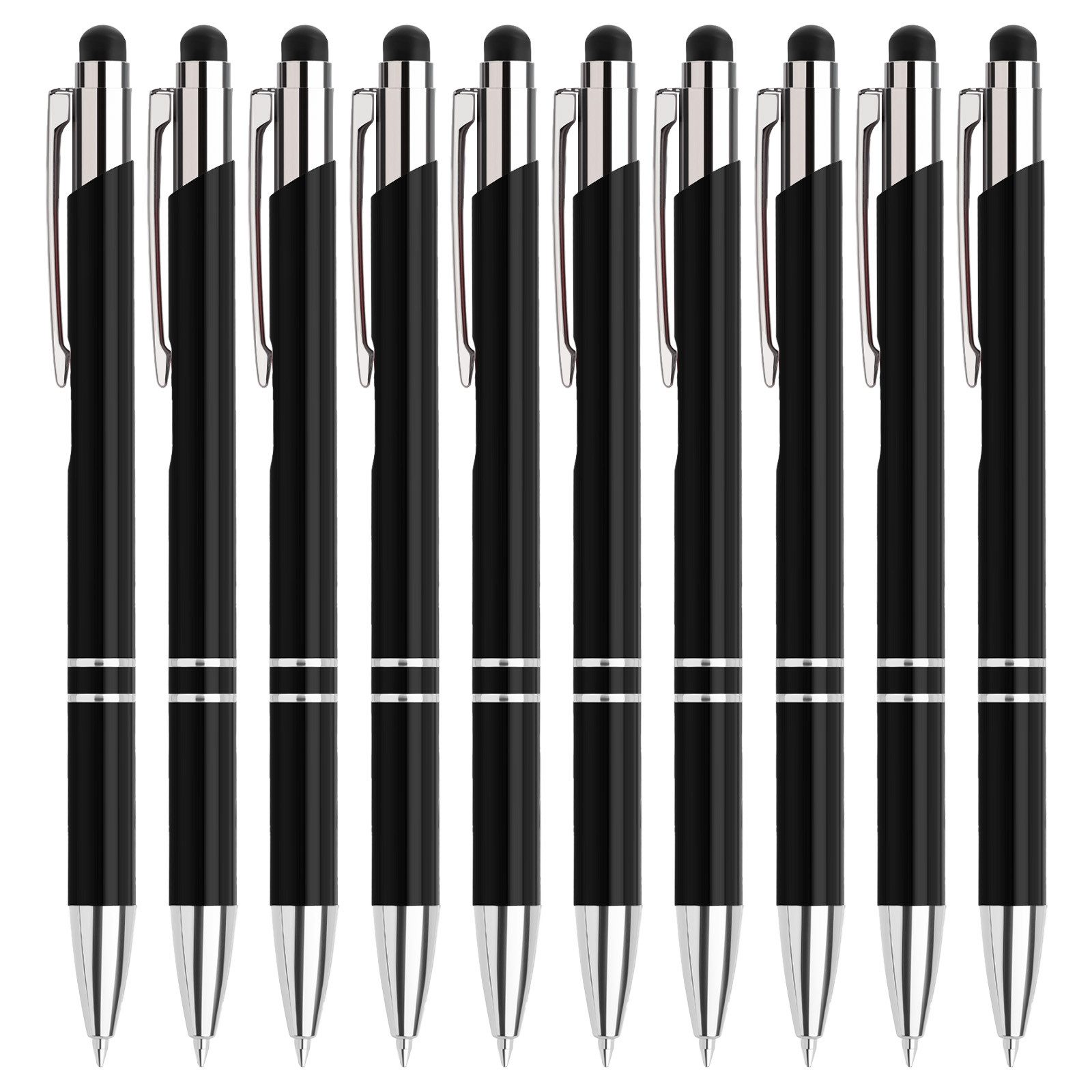 lindahandel Kugelschreiber 2-in-1 Kugelschreiber mit Touchscreen Stift, blaue Mine, (10-tlg), Kugelschreiber für Smartphone & Tablet, Büro & Schule