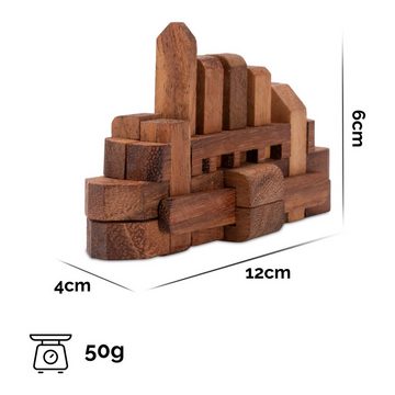 Logoplay Holzspiele Spiel, Schiff Gr. S - Ship - 3D Puzzle - Knobelspiel mit 16 Bausteinen aus Holz Holzspielzeug