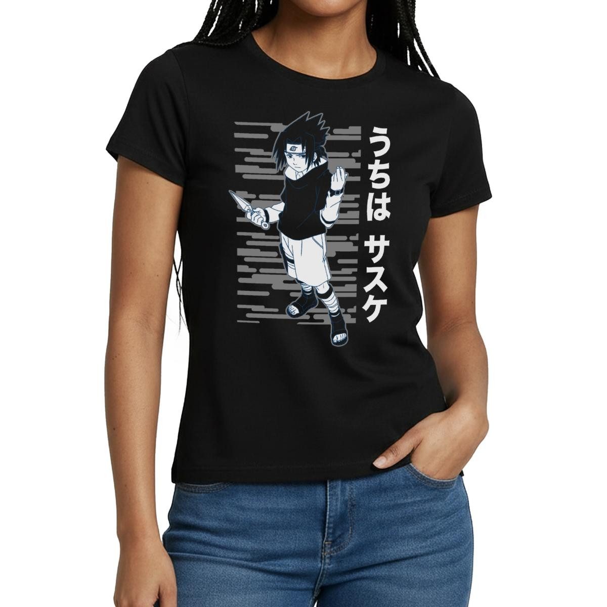 T-Shirt Naruto Cooles Design Mit Sasuke Frauen T-Shirt
