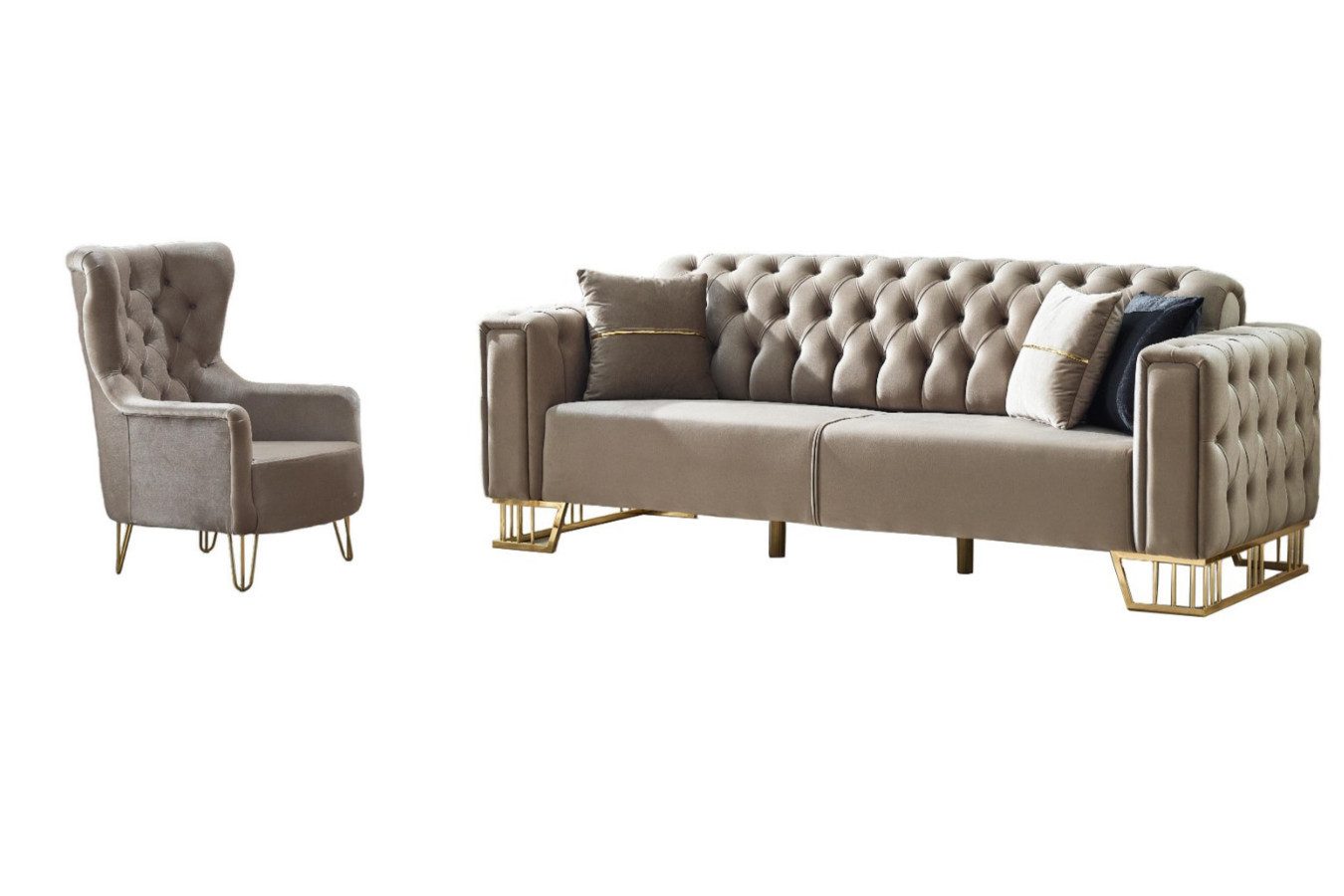 Villa Möbel Polstergarnitur Royce Beige, (Set, günstig online kaufen