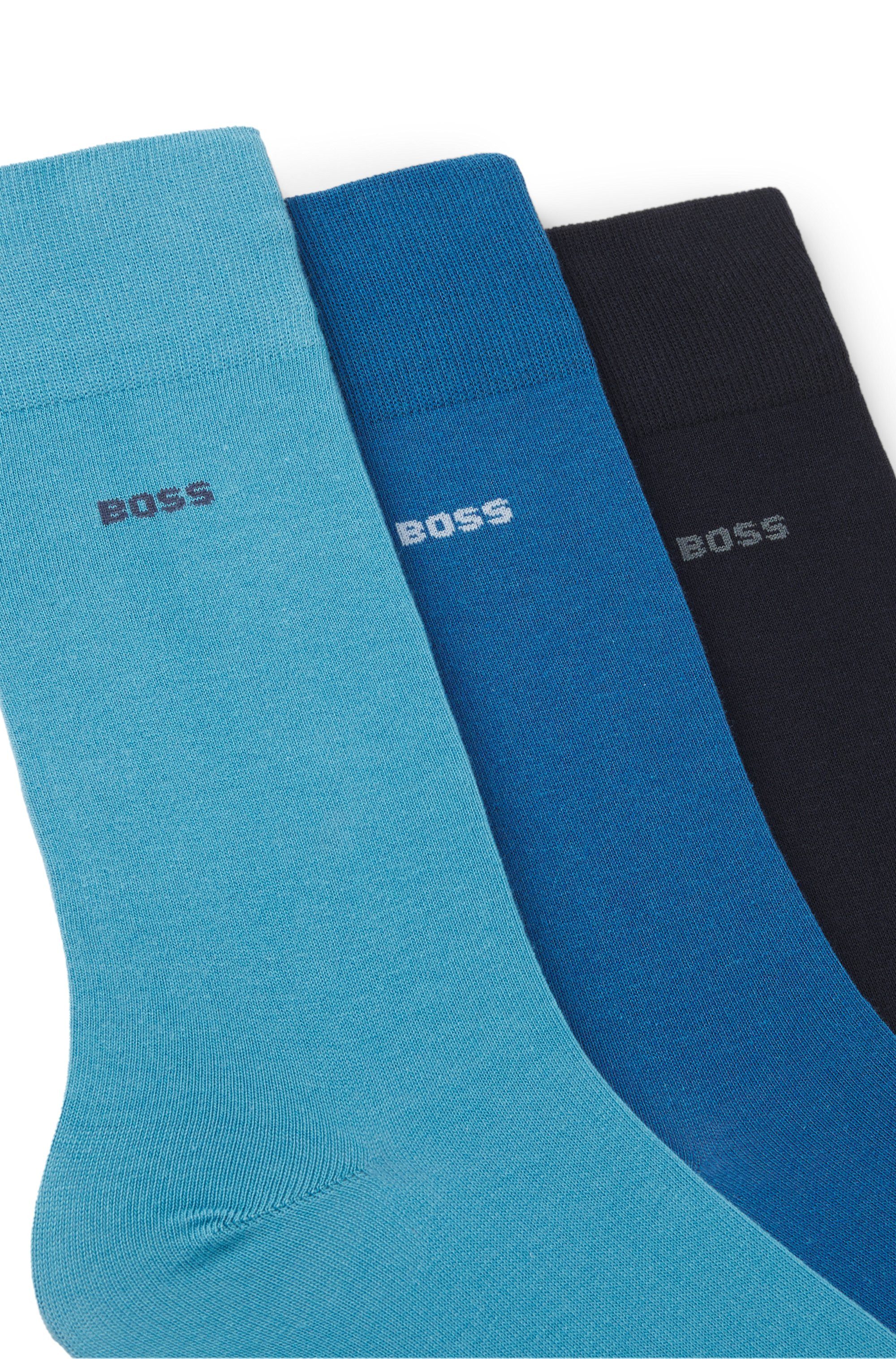 BOSS Businesssocken 3P RS Uni CC (3-Paar) mittelhoch, verstärkte Zehen- und Fersenpartie