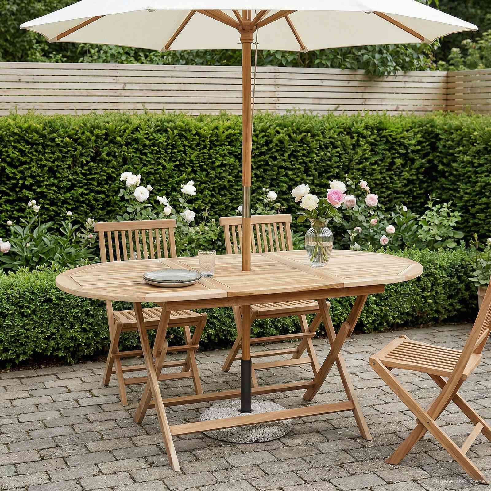 vidaXL Gartentisch Klappbarer Gartentisch Natur 160 x 80 x 76 cm Massivholz (1-St)