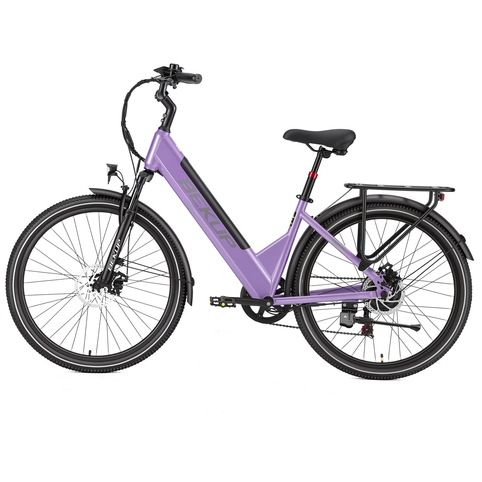 Vankel E-Bike Cityrad 26 Zoll E-Fahrrad Damen u. Herren 522WH, Tiefeinsteiger, 7-Gang, 7 Gang Shimano Shimano Tourney TZ Schaltwerk, Kettenschaltung, Heckmotor, 522 Wh, (Komplettset, E-Bike inklusive Akku und Ladegerät), Entspannt pendeln –Cityrad bis 75 km, Federgabel und Komfortsattel