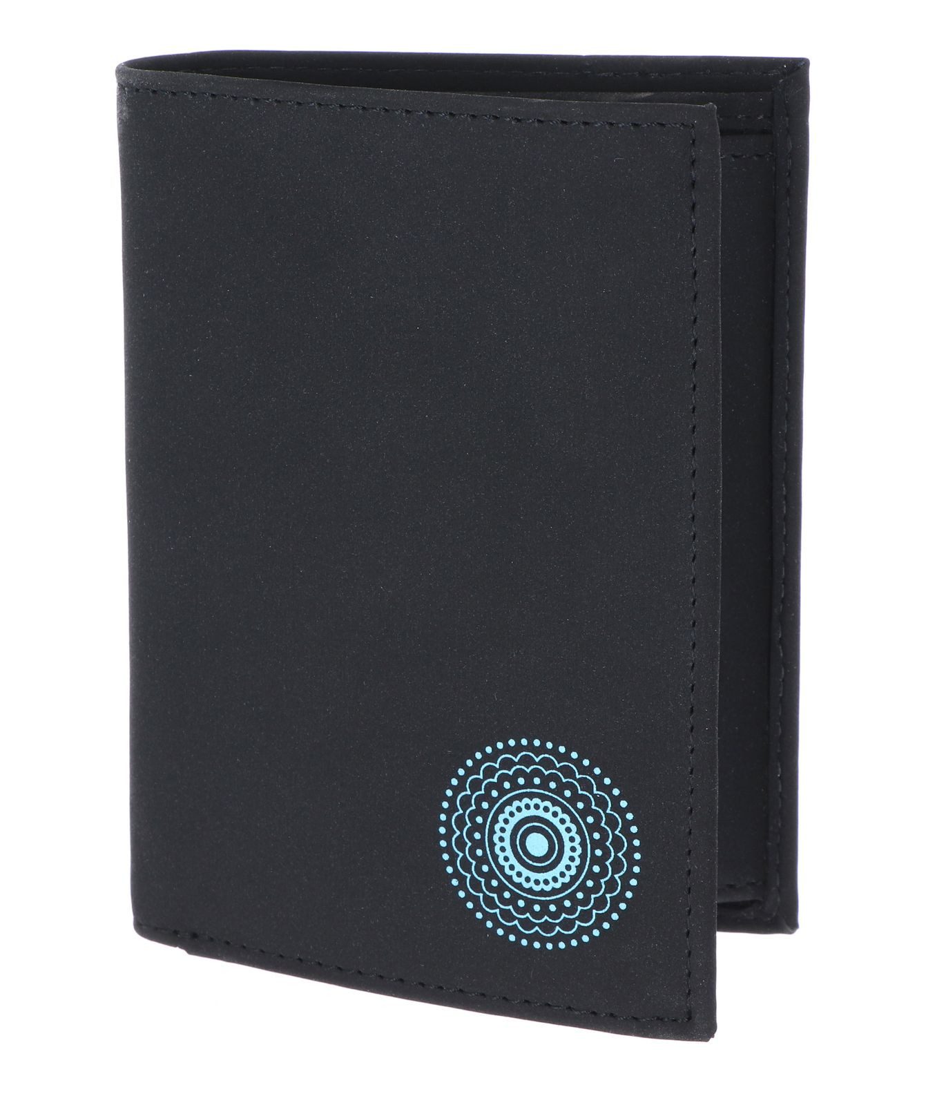 Circle Bloom Print Cyan Black
