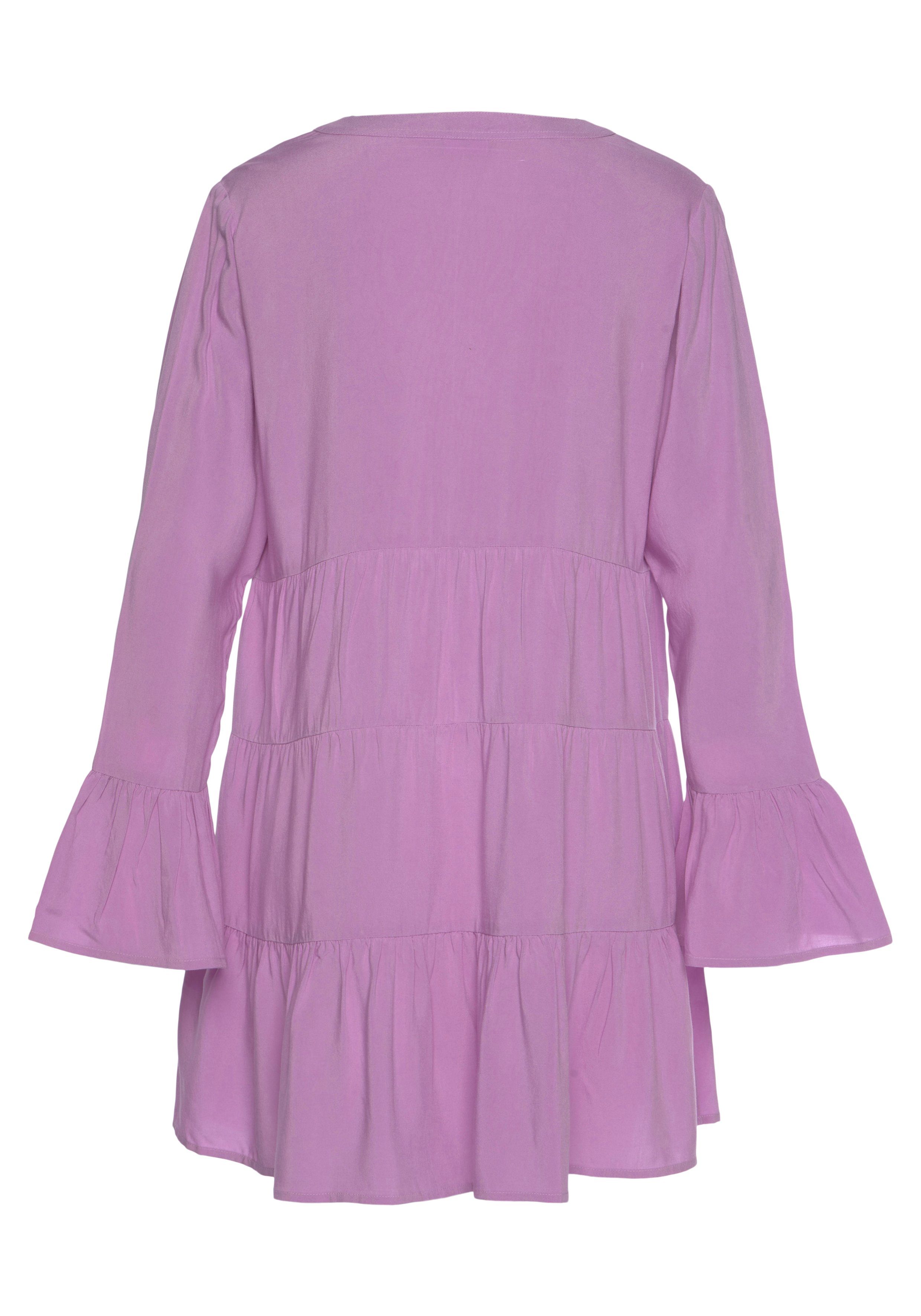 LASCANA Longbluse mit Spitzeneinsätzen, Tunika, Blusenkleid, Strandmode