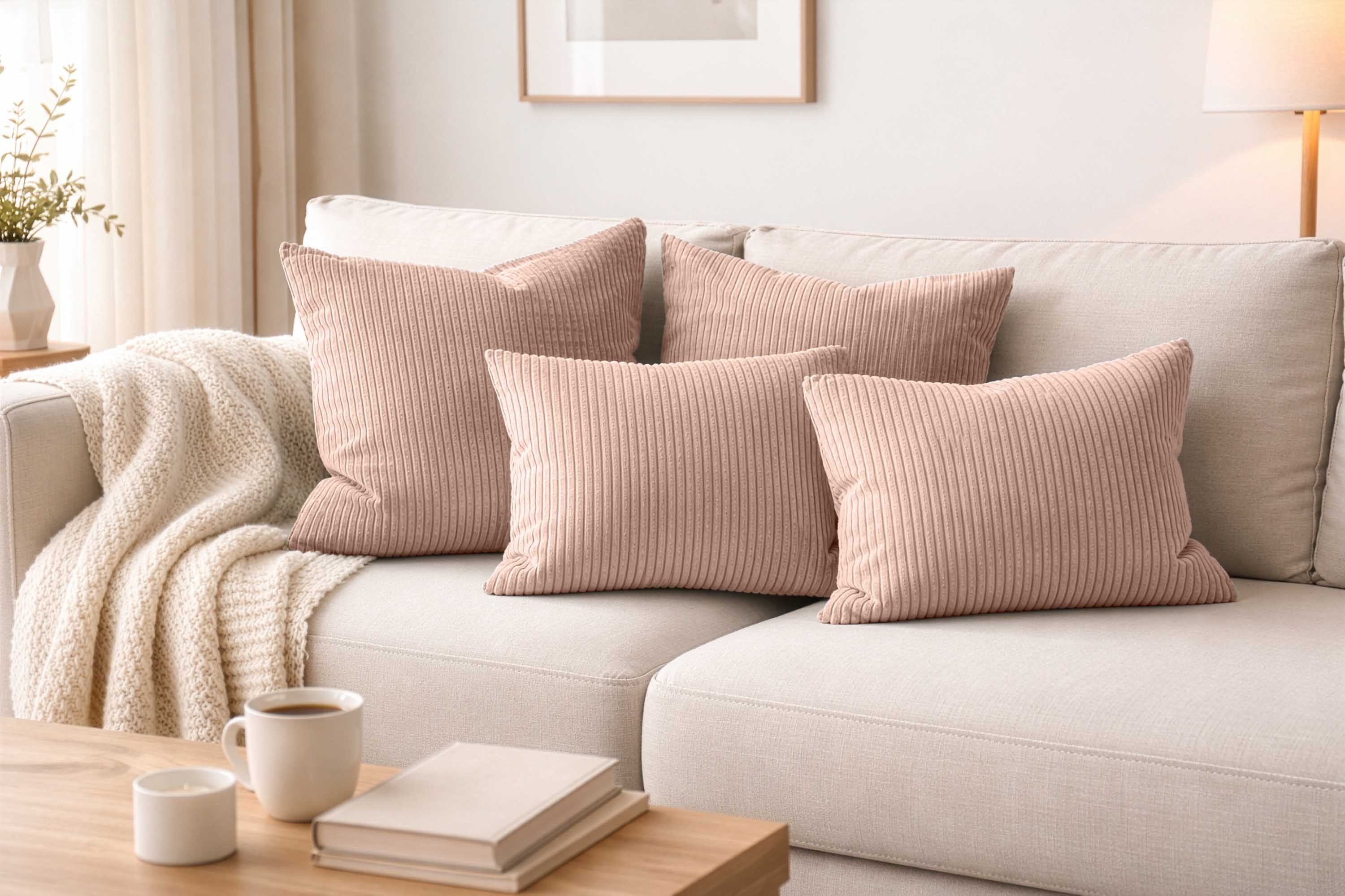 Amilian Dekokissen - Kissen Set 4er - Sofakissen mit Füllung 2x 50x50 + 2x 35x45cm, (4 Stück) Kuschelkissen - Zierkissen mit Kissenfüllung - Couchkissen