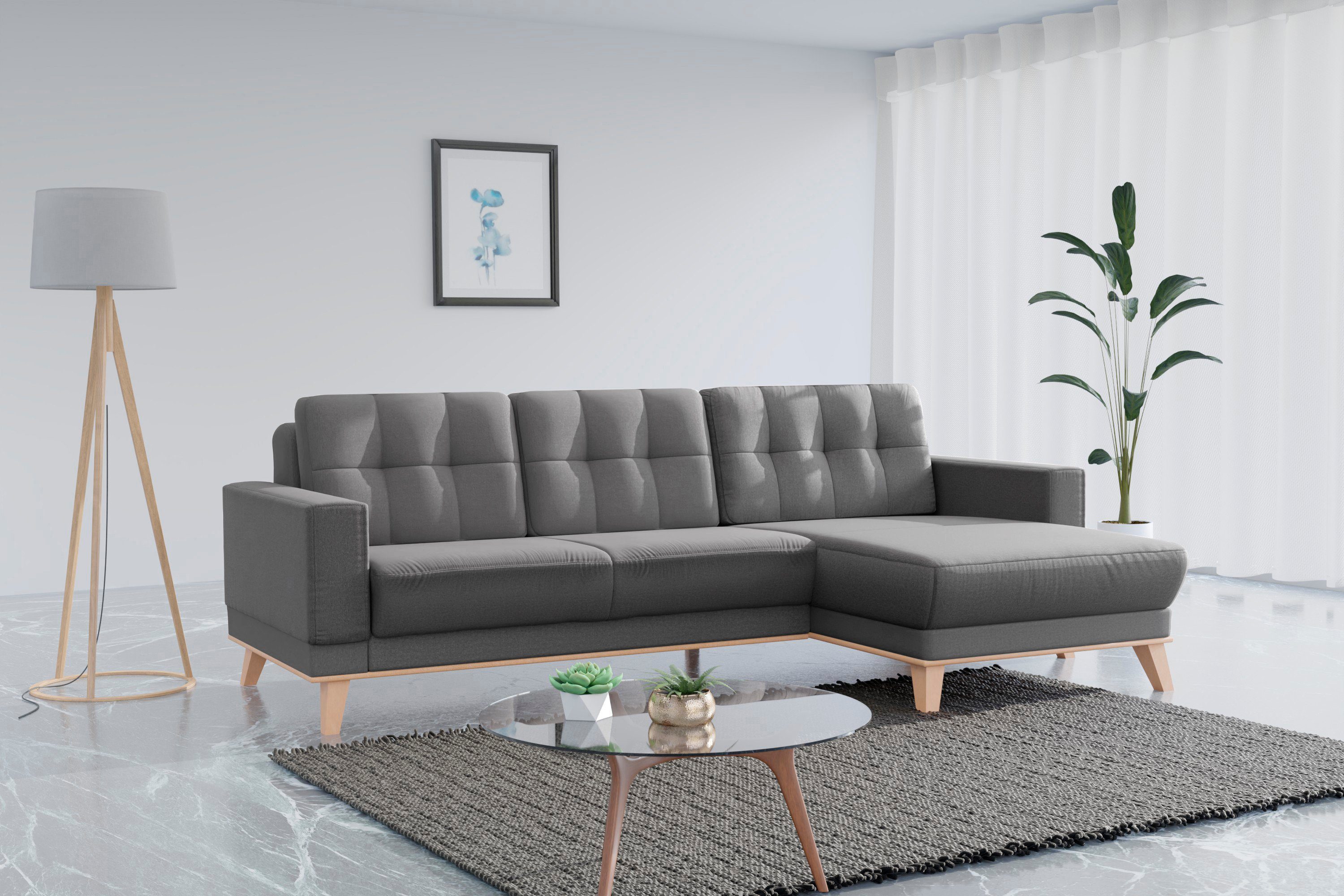 sit&more Ecksofa Kippfunktion Lavida, wahlweise und Bettkasten mit