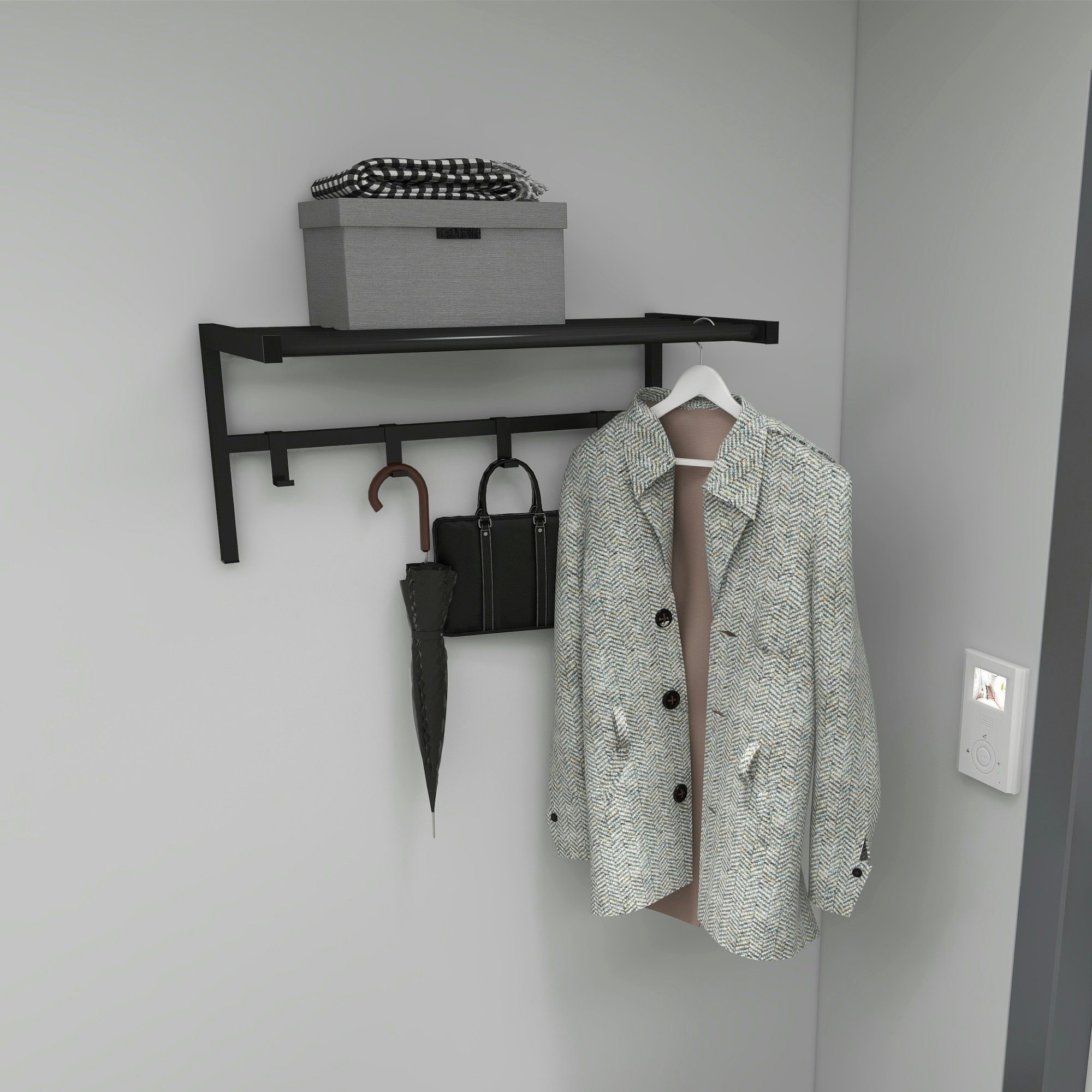 en.casa Wandgarderobe, Tolga Flurgarderobe Metall Schwarz