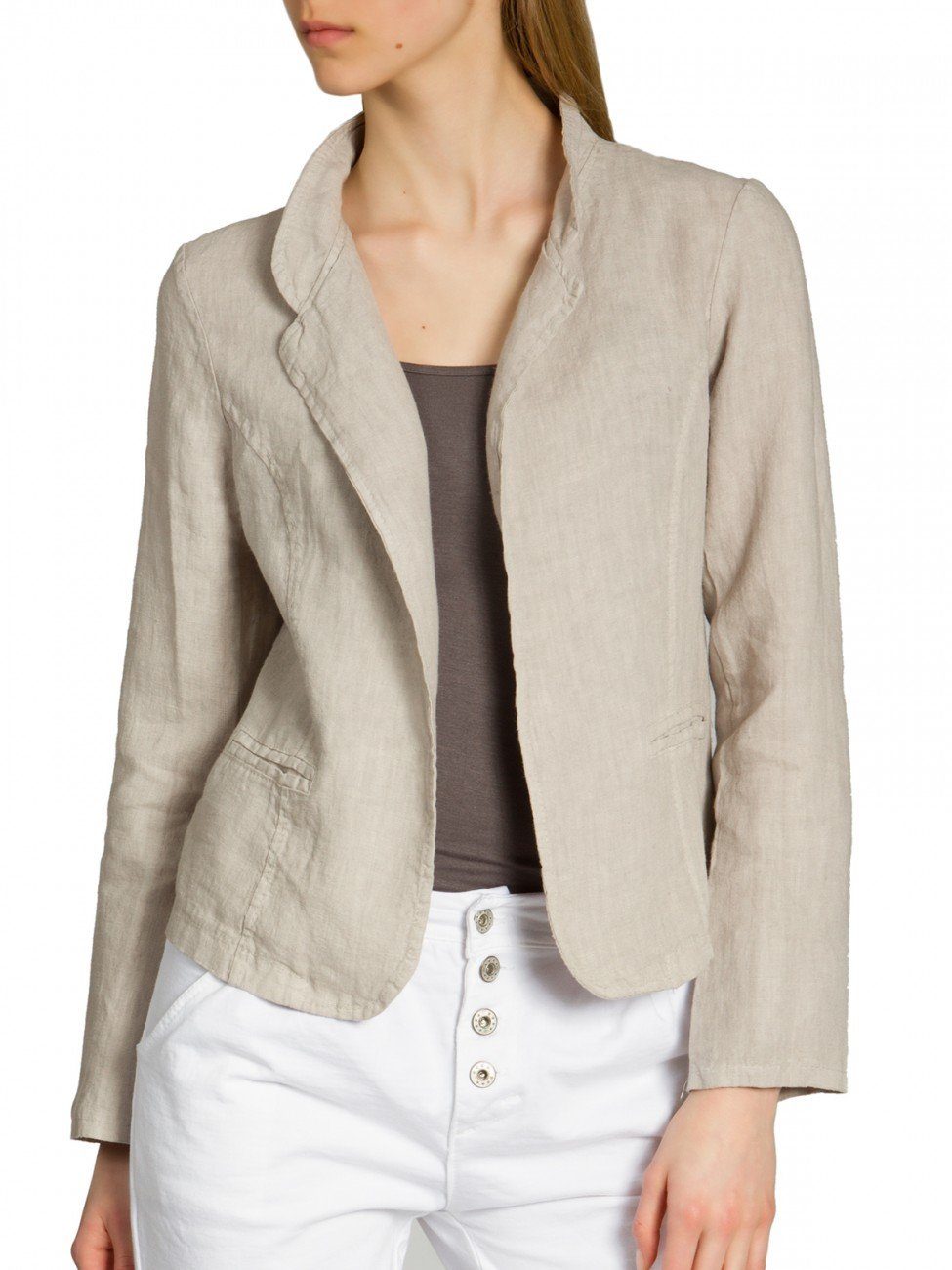 Caspar Kurzblazer »BZR004 kurzer Damen Leinen Sommer Blazer« online ...