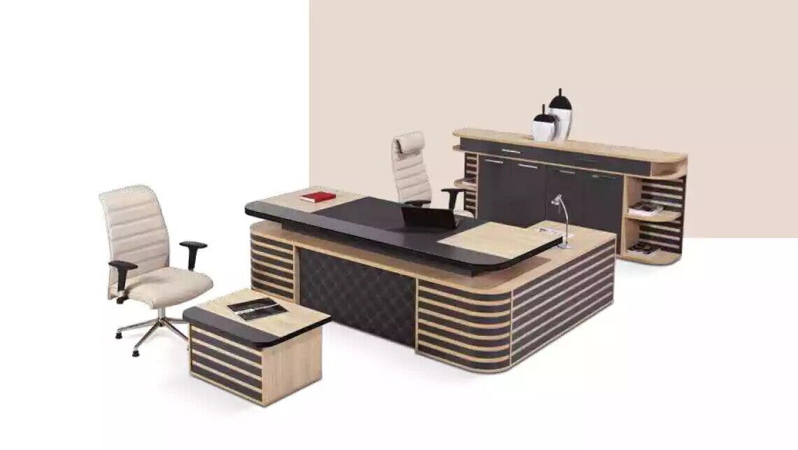 Eckschreibtisch Made Set Büromöbel Möbel, Moderne Komplettes In Office JVmoebel Beige Arbeitszimmermöbel Europe Weiße