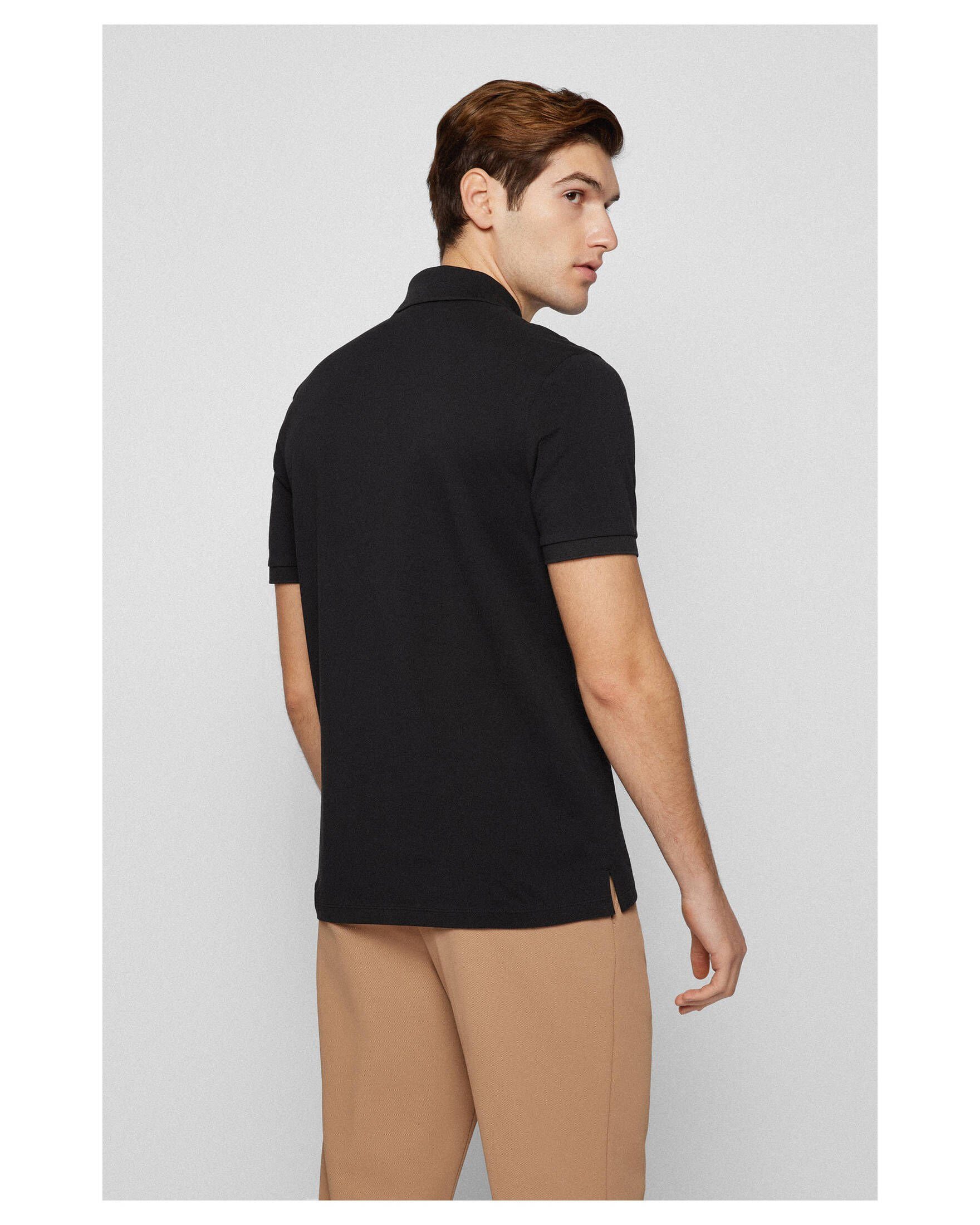 Poloshirt black (1-tlg) BOSS PALLAS Poloshirt Herren (85) Kurzarm