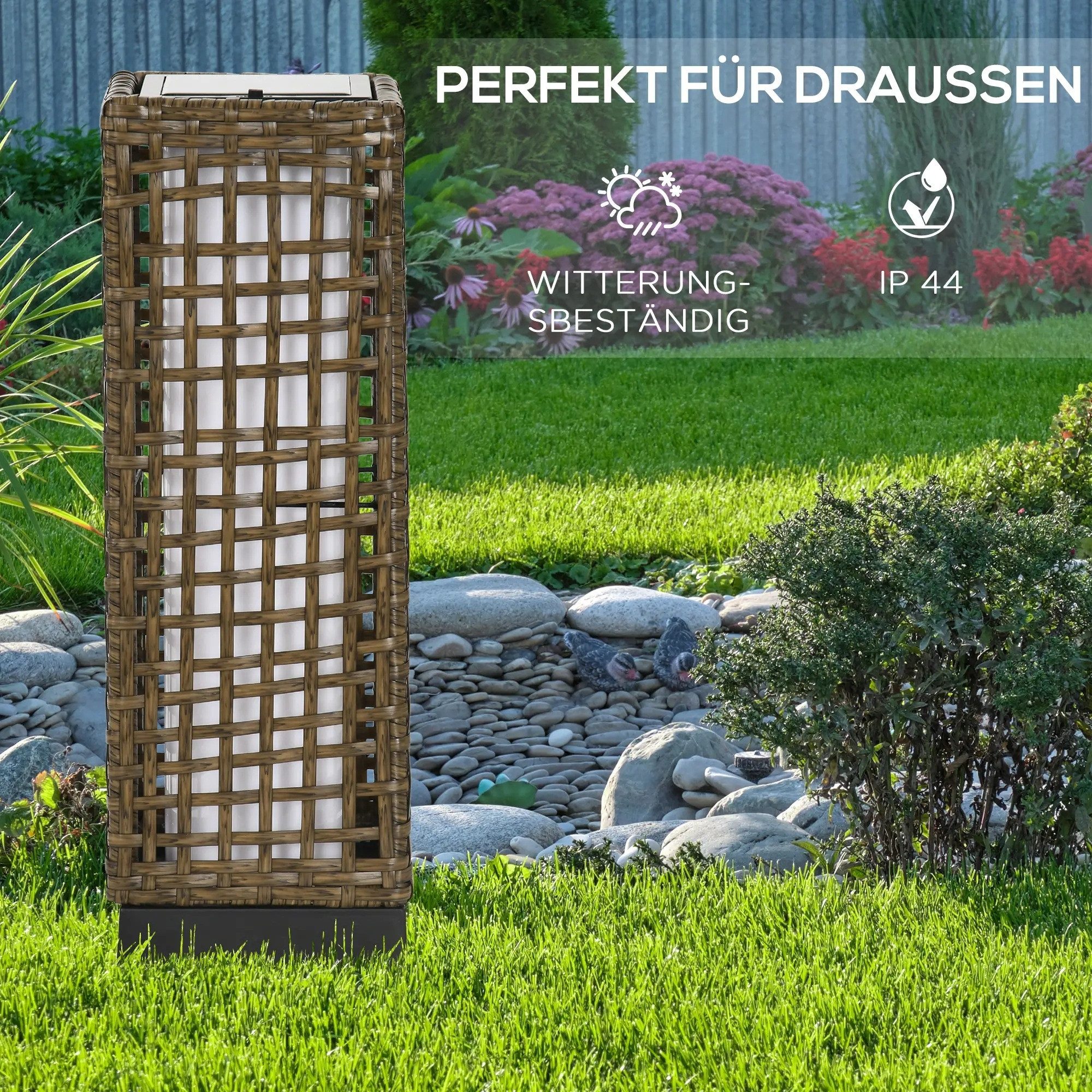 BlingBin LED Solarleuchte Solarlampen Rattan mit günstig online kaufen