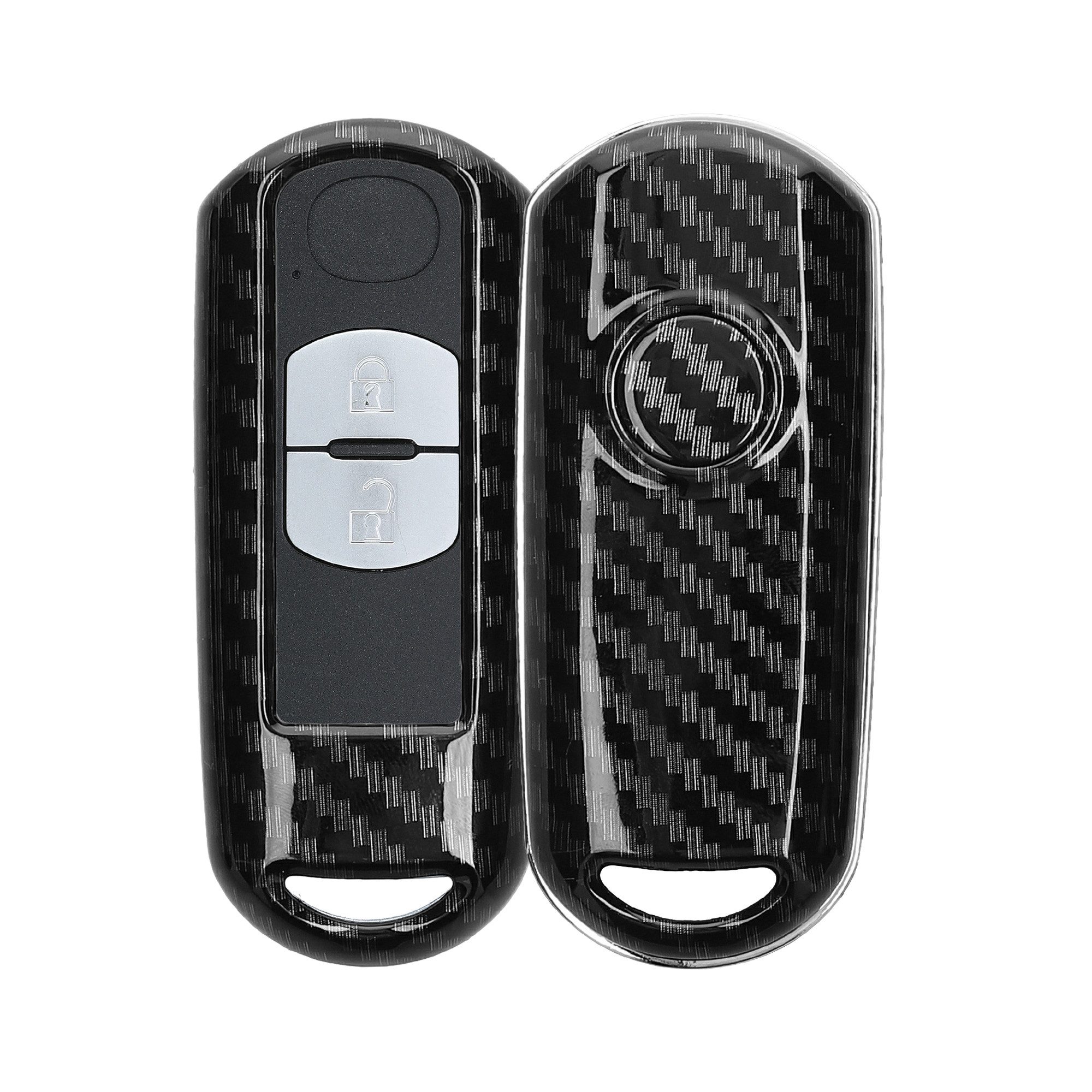 kwmobile Schlüsseltasche Kunststoff Key Cover für Mazda 2-Tasten Keyless Go Autoschlüssel Hülle (1-tlg), Hardcase Schlüsselhülle, robuste Schutzhülle für Autoschlüssel