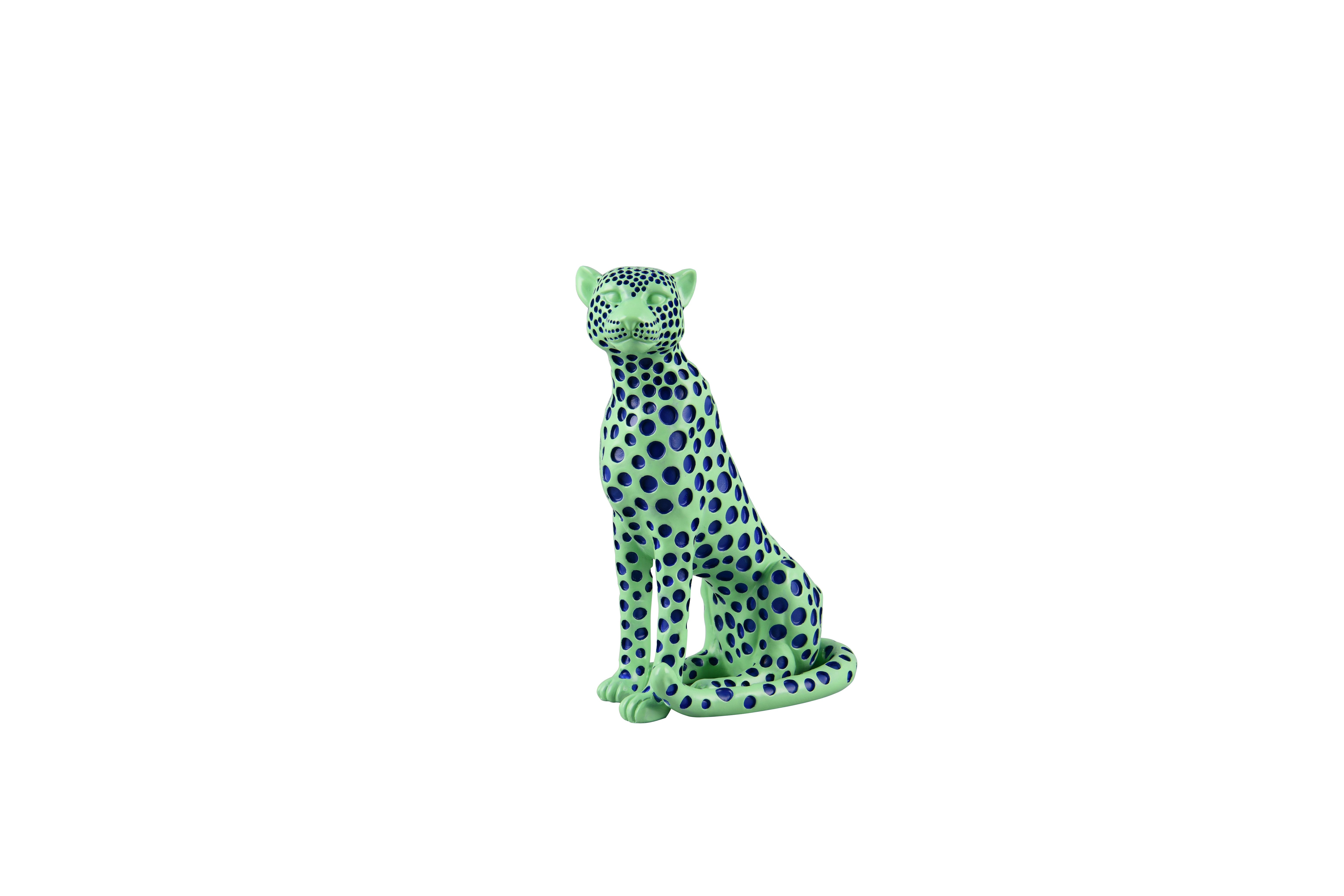 furnling Skulptur Pantera (1 St), Dekofigur in Leopardenform mit Punktemuster, Höhe 26 cm, grün