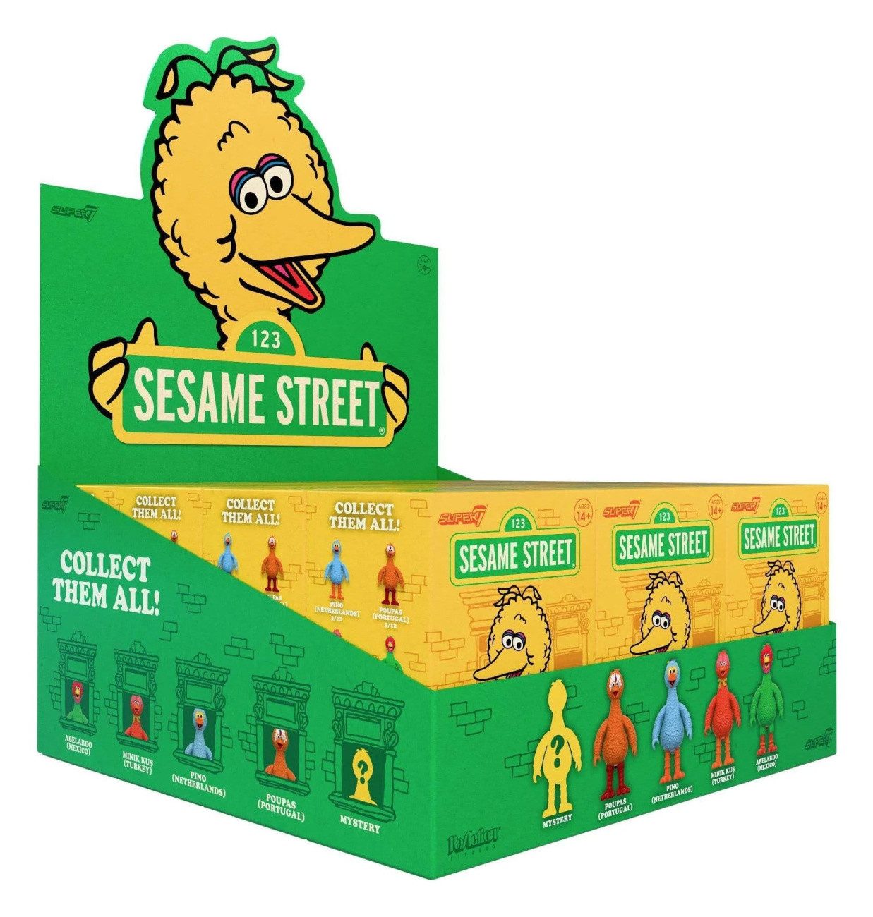 Super7 Actionfigur Sesamstraße (Big Birds from Around the World) Actionfigur Blind Box Wa