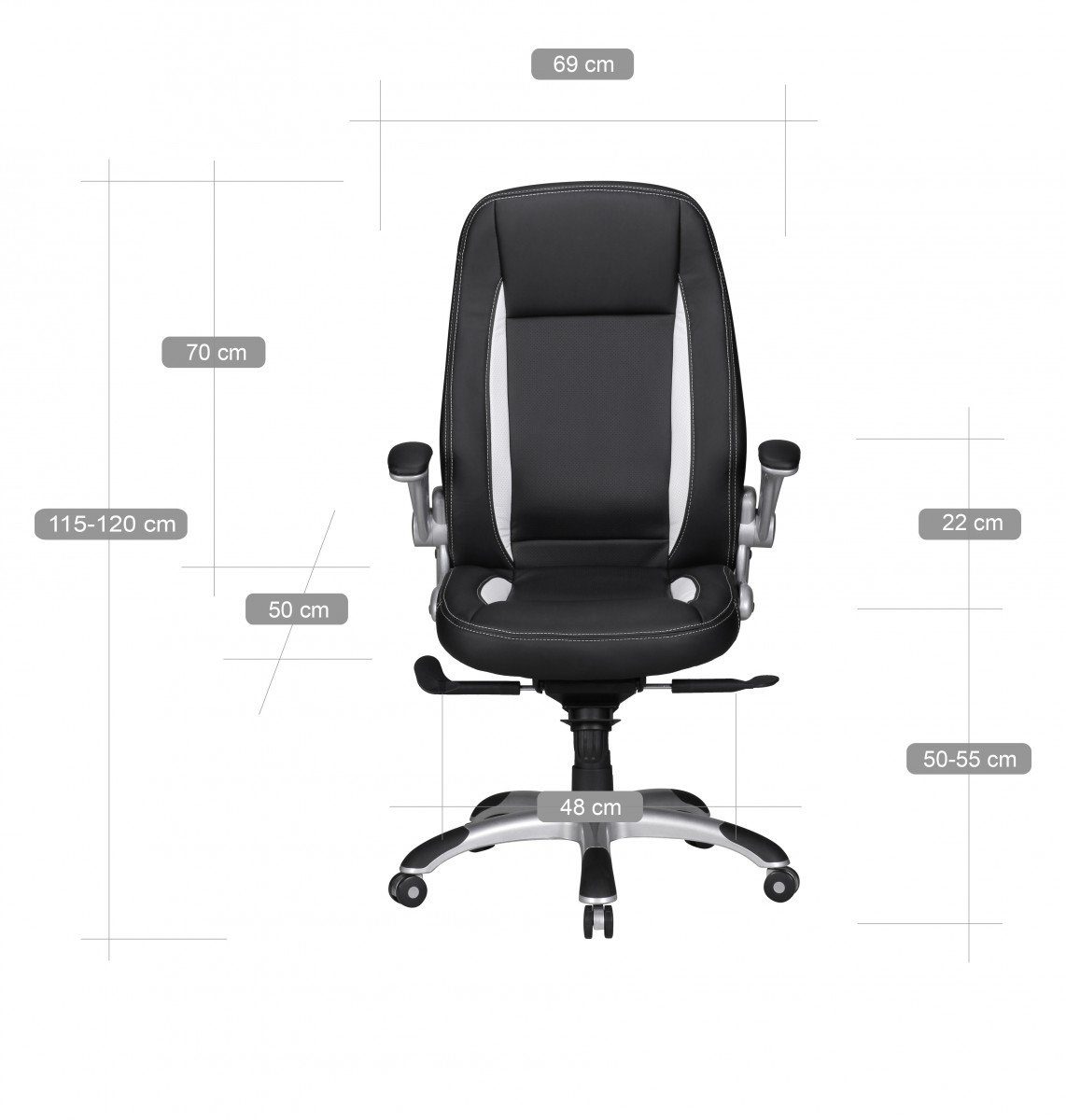 Weiß, Racing Drehstuhl / Schwarz Chair Schreibtischstuhl Amstyle SPM1.239 (Kunstleder Drehbar, Design), Bürostuhl Armlehne Gaming mit
