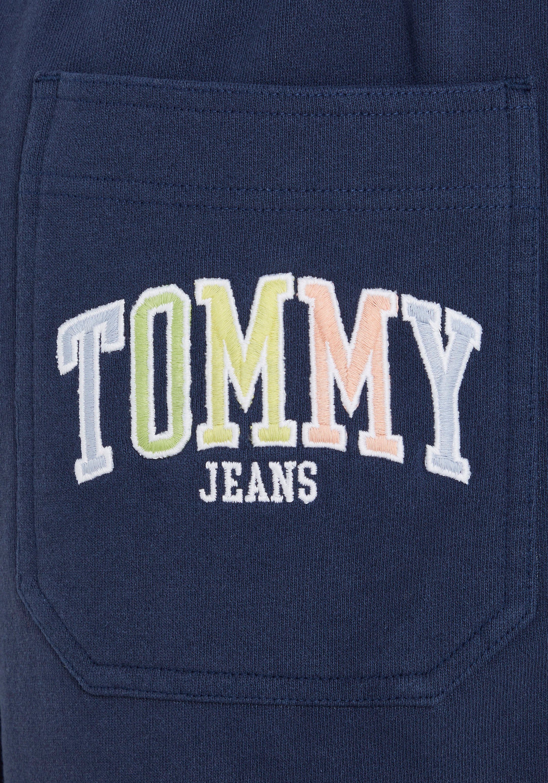 SHORT mit POP Tommy COLLEGE Stickereien Jeans Shorts SURFER TJM