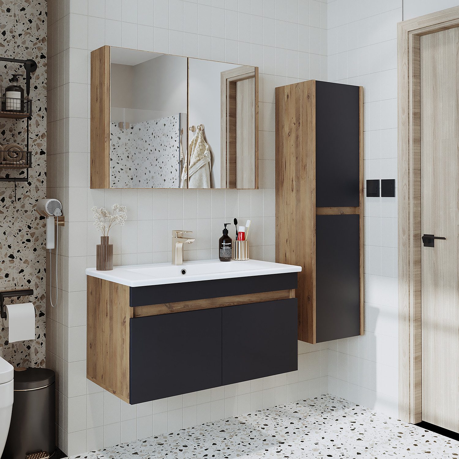 Roomart Badmöbel-Set Atria 85, (Bademöbel Set günstig online kaufen