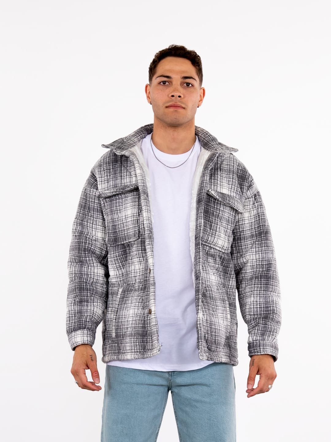 COFI Casuals Hemdjacke Lumberjacket Jacket Kapitone Herren Flanelljacke kariert Hemdjacke