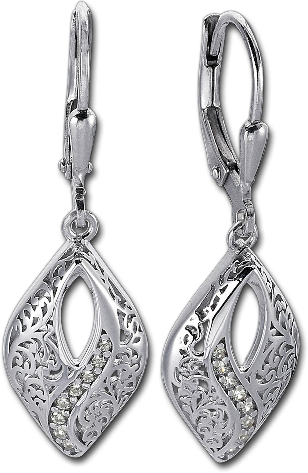 Paar Ohrhänger Damen Sterling Ohrhänger Ohrringe Damen 925 Balia (Ohrhänger), poliert 3,5cm Orient 925er aus Balia Silber, ca. Länge