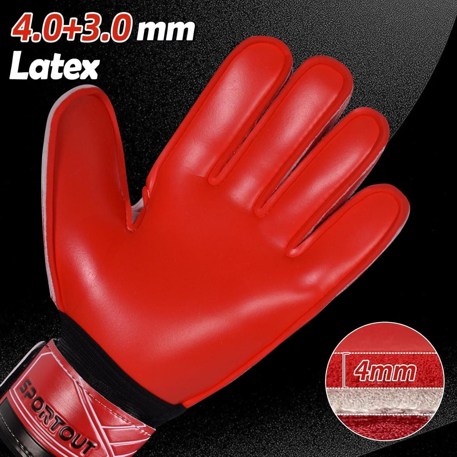 LuxusKollektion Torwarthandschuhe Torwarthandschuhe Fingersave Latex 4mm Herren Erwachsene Rot 10