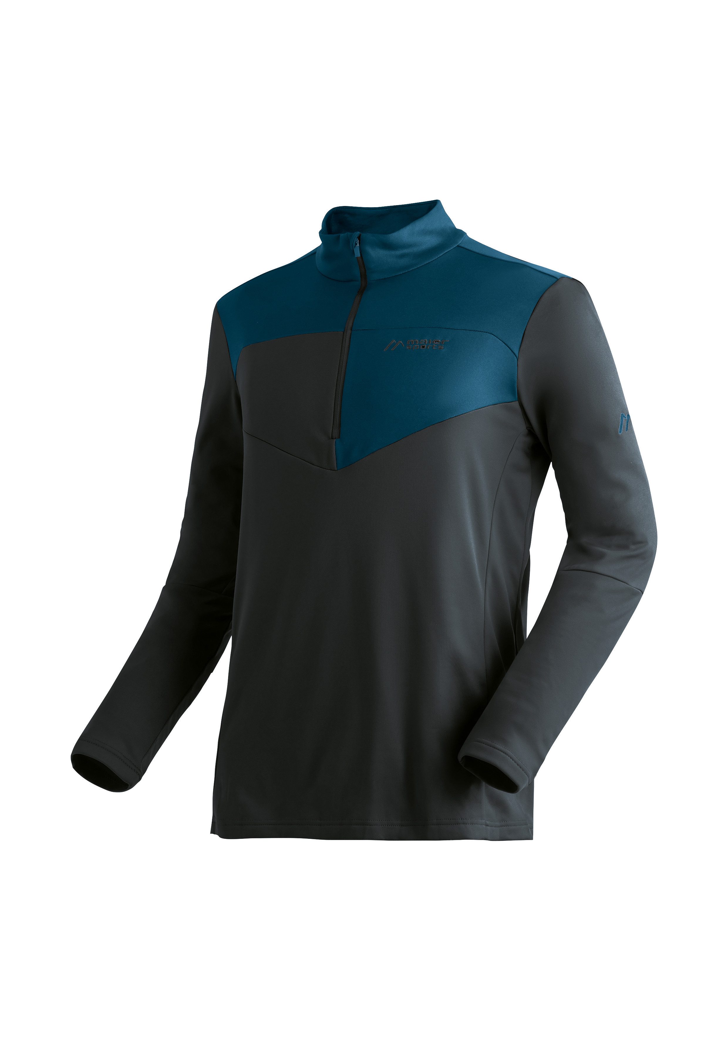 Maier Sports Rollkragenpullover Felian Herren Midlayer, pflegeleichtes Half-Zip Fleece, Regular Fit