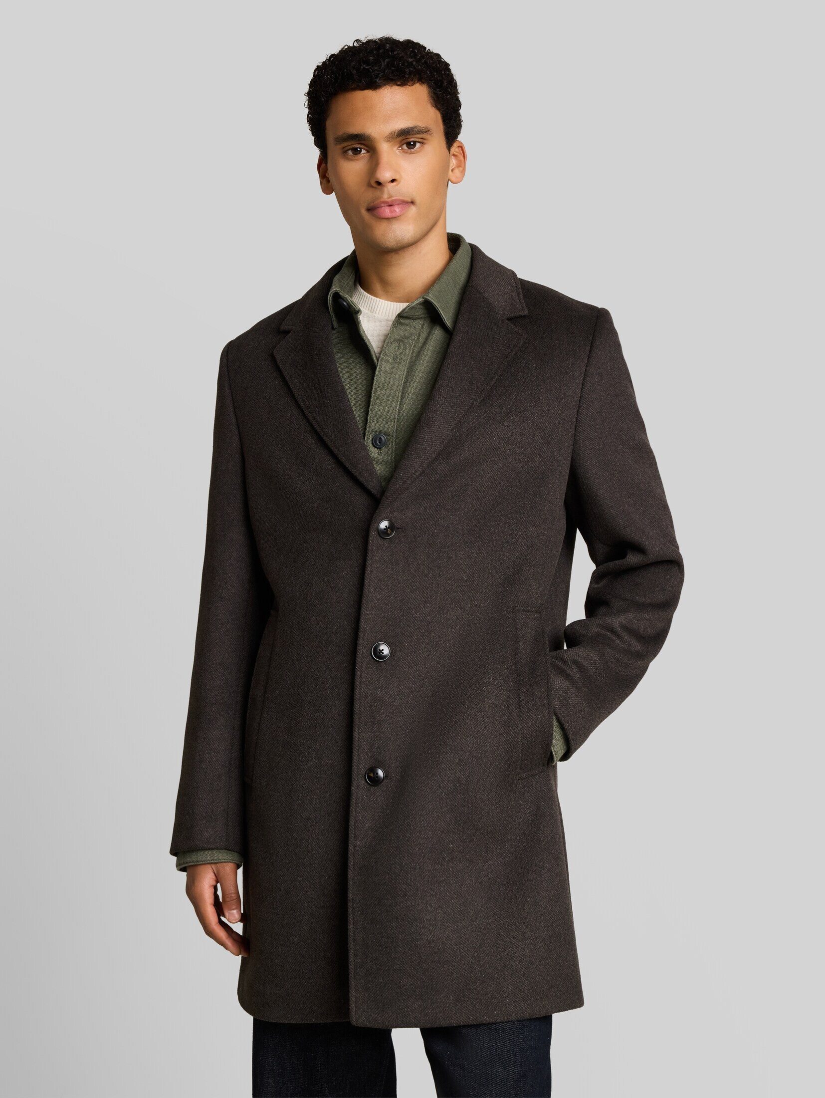 TOM TAILOR Denim Wollmantel Jacken Relaxed Fit Wollmantel mit Reverskragen