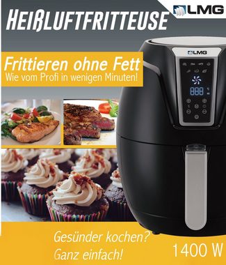 LMG Germany Heißluftfritteuse Heißluftfritteuse Premium 3.2L - Airfryer Mit Touch-Bedienfeld, 1400 W