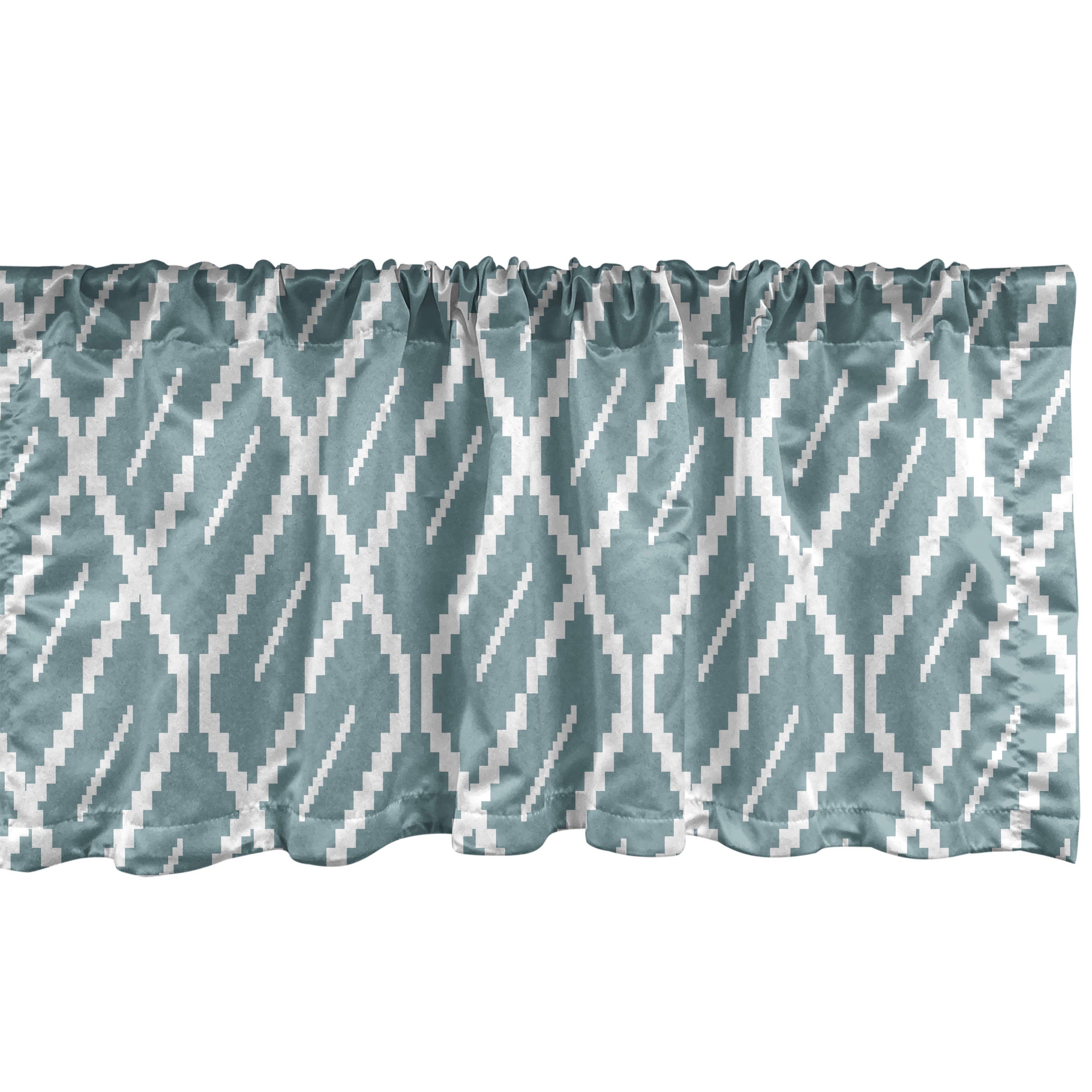 Scheibengardine Vorhang Volant für Küche Schlafzimmer Dekor mit Stangentasche, Abakuhaus, Microfaser, Gedämpfte Farben Treppen Stripes