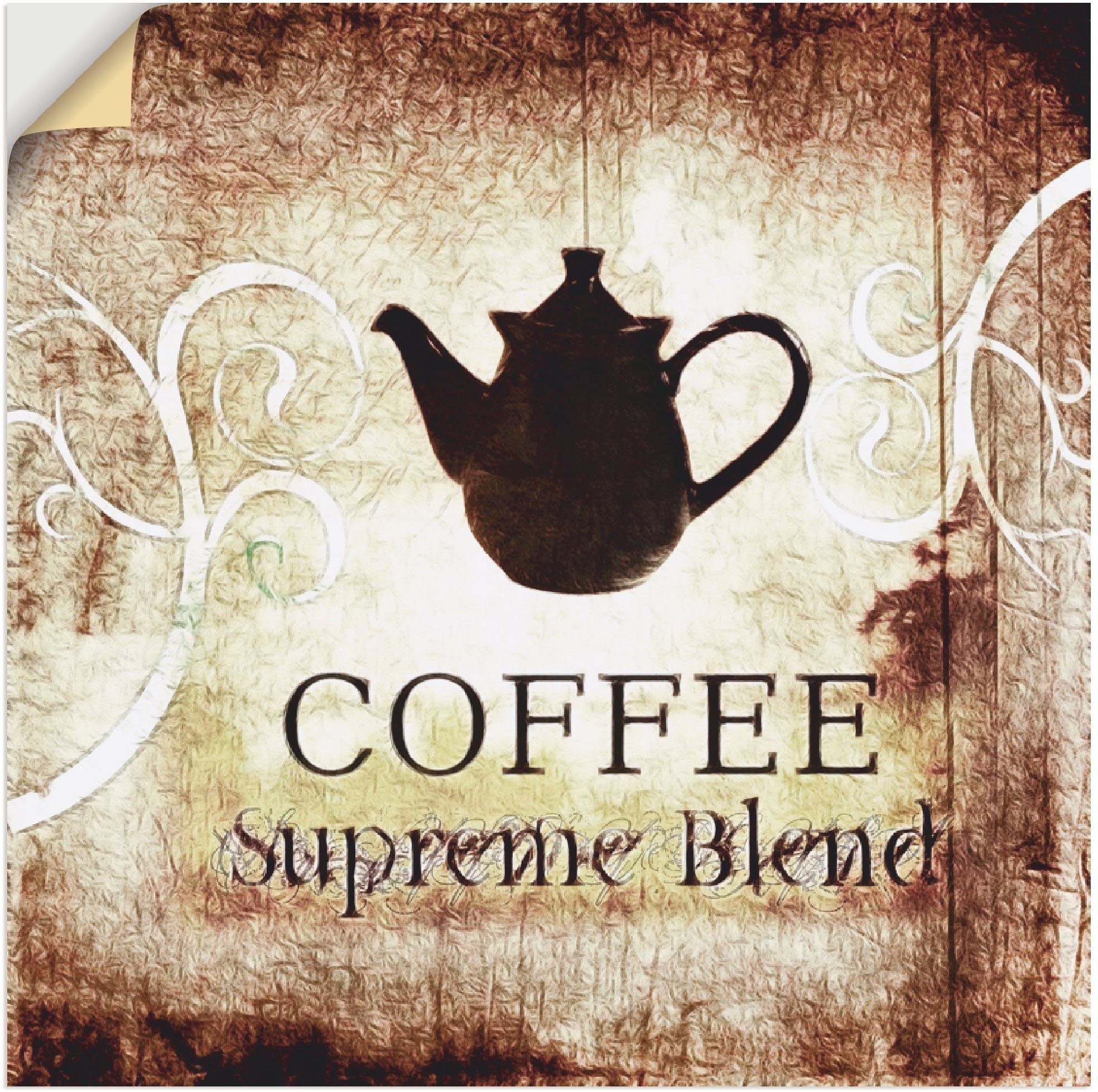 Artland Wandbild Kaffee, Getränke (1 St), als Leinwandbild, Wandaufkleber oder Poster in versch. Größen