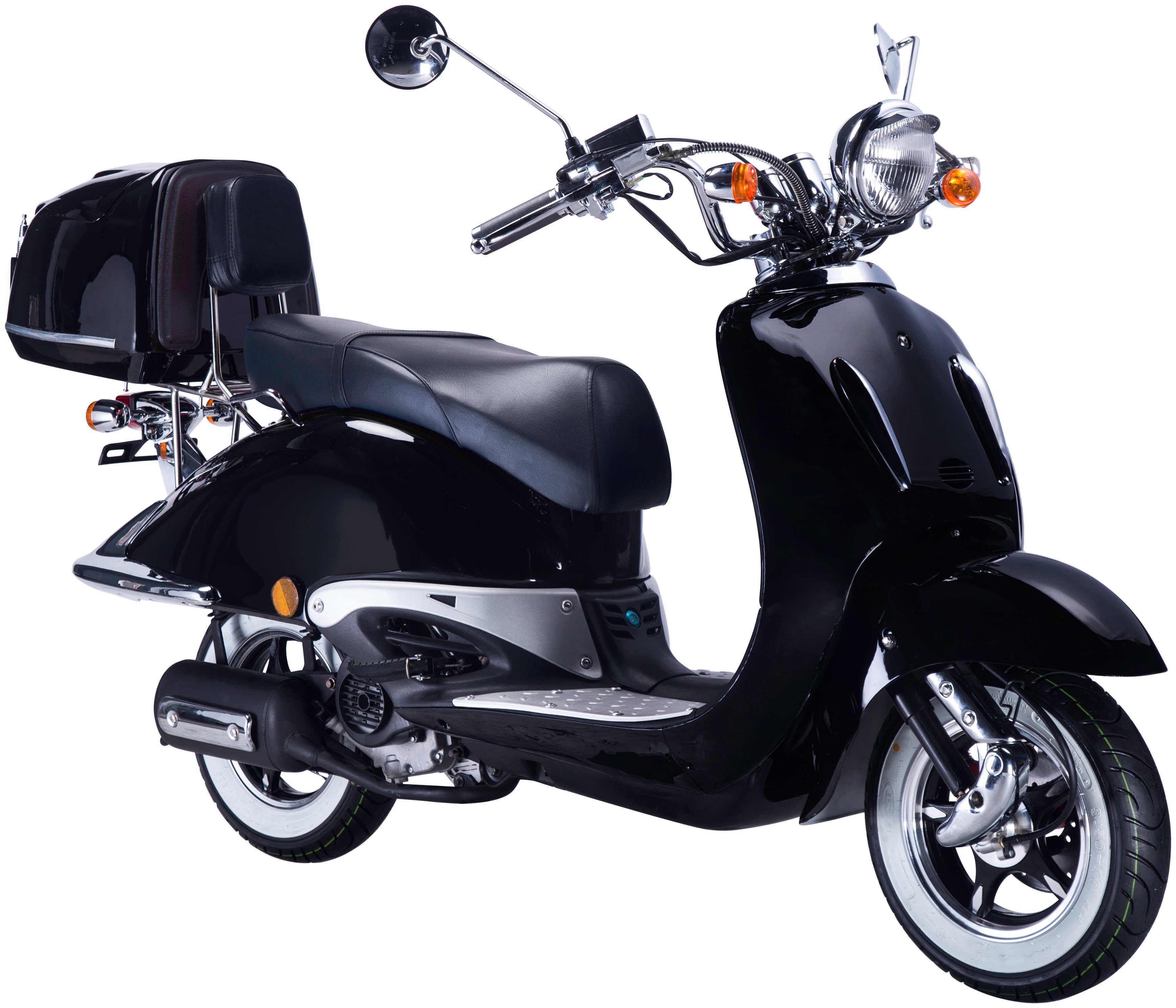 GT UNION Motorroller Strada 25, 49,5 ccm, 25 km/h, Euro 5, (Set, mit Topcase), Luftgekühlter Motor