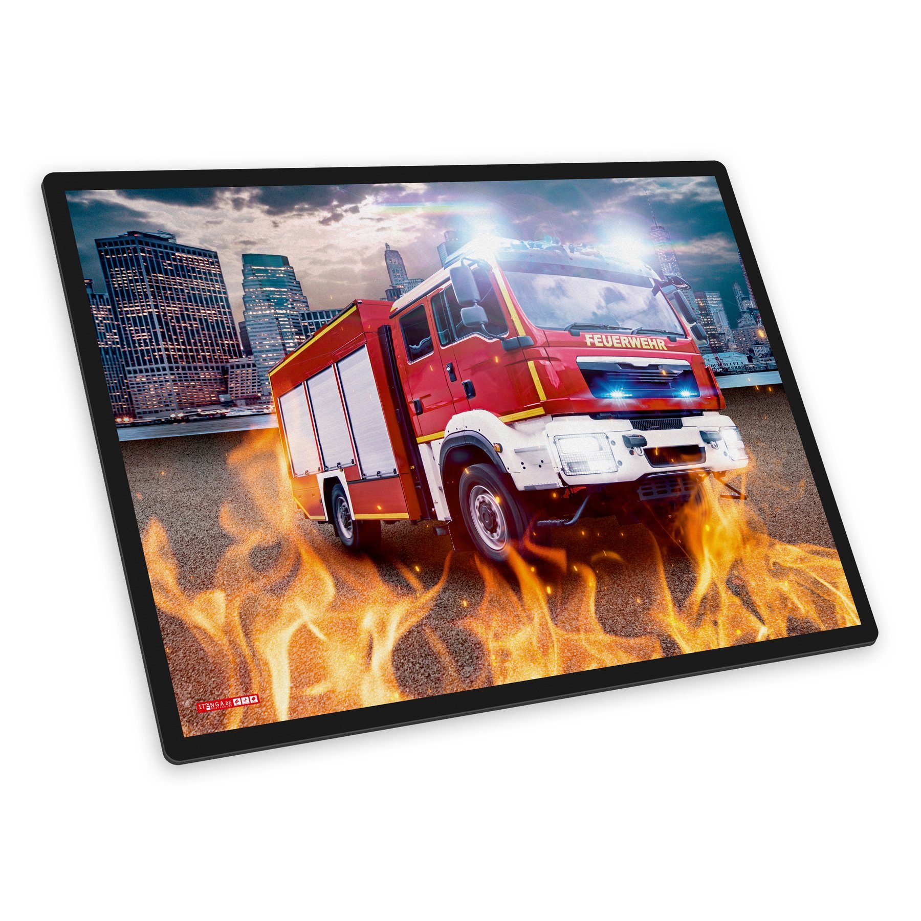 itenga Schreibtischunterlage itenga Schreibunterlage Motiv Feuerwehr
