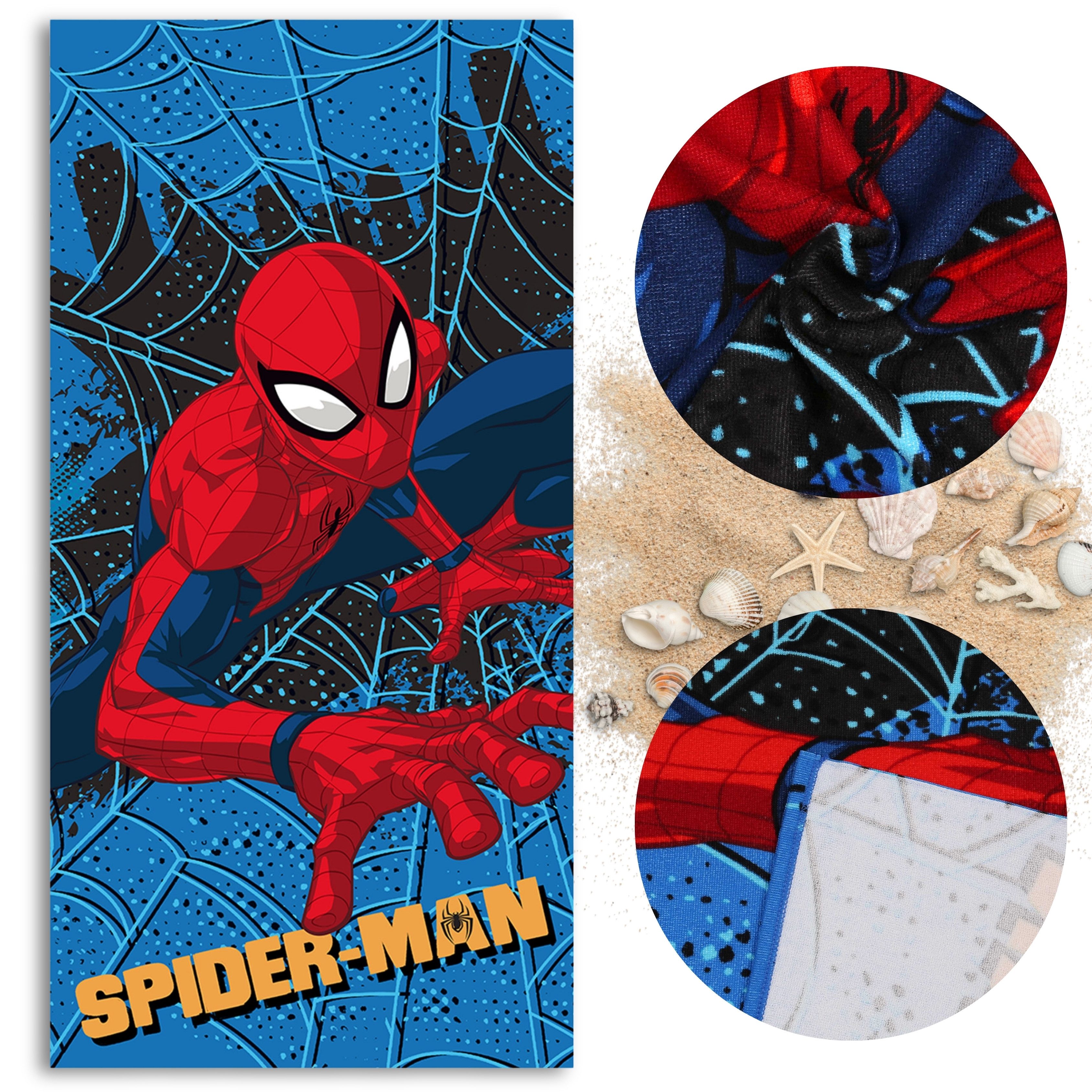 MARVEL Badetücher MARVEL Spider-Man SCHNELLTROCKNENDES Strand und Badetuch für Kinder