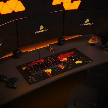 Titanwolf Gaming Mauspad, XXL, glattes Stoffgewebe, Speed Mousepad 900 x 400mm große Fläche