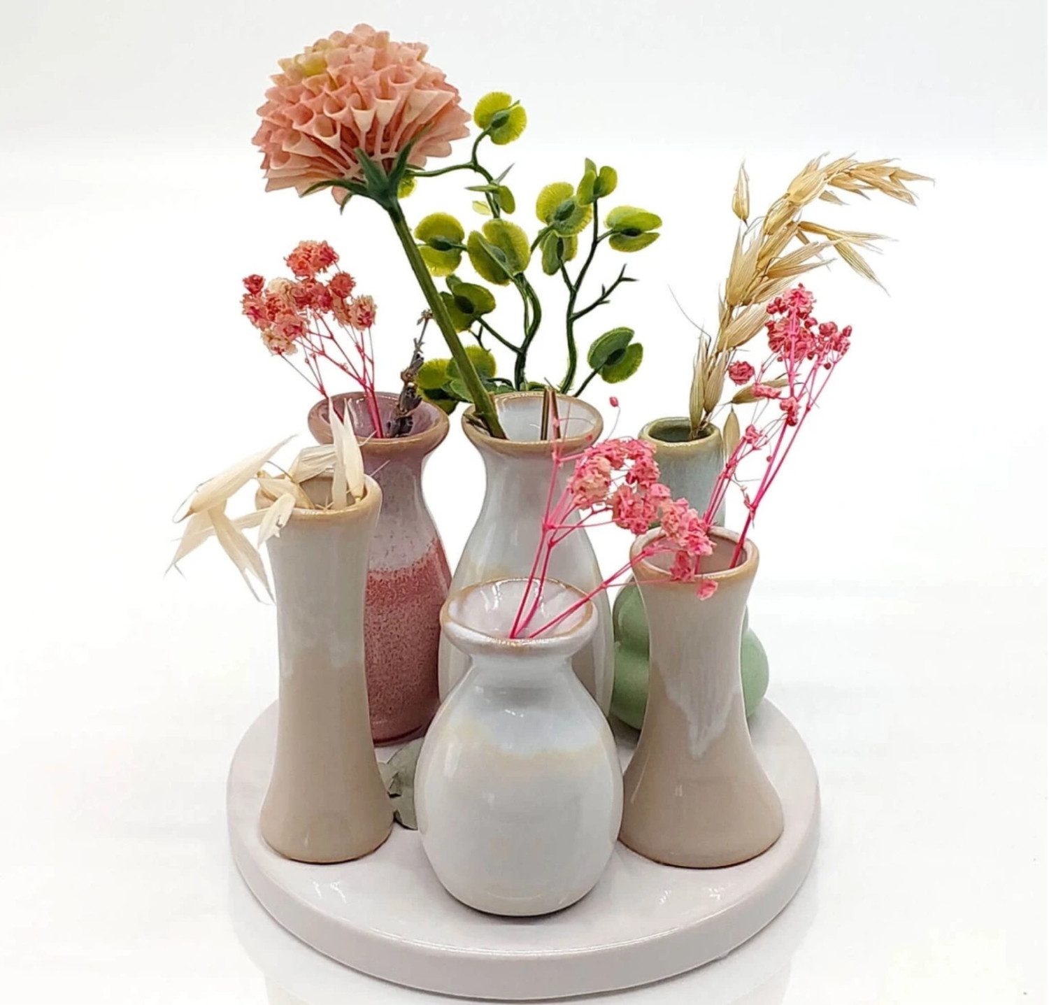 MEA LIVING Tischvase MEA-Living Väschen auf Tablett, spülmaschinengeeignet