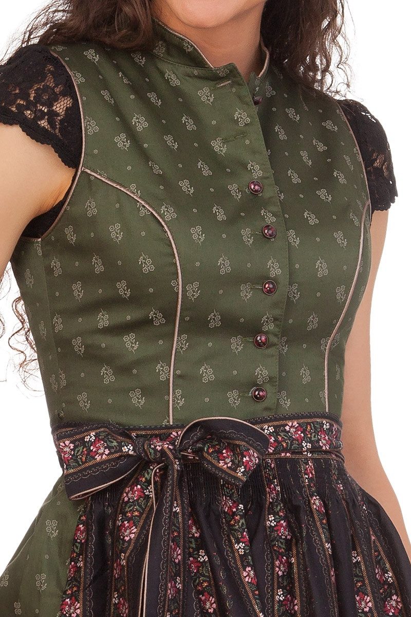Alpenfee Tracht Dirndl Midi Dirndl 2tlg. - BONNIE - dunkelgrün günstig online kaufen